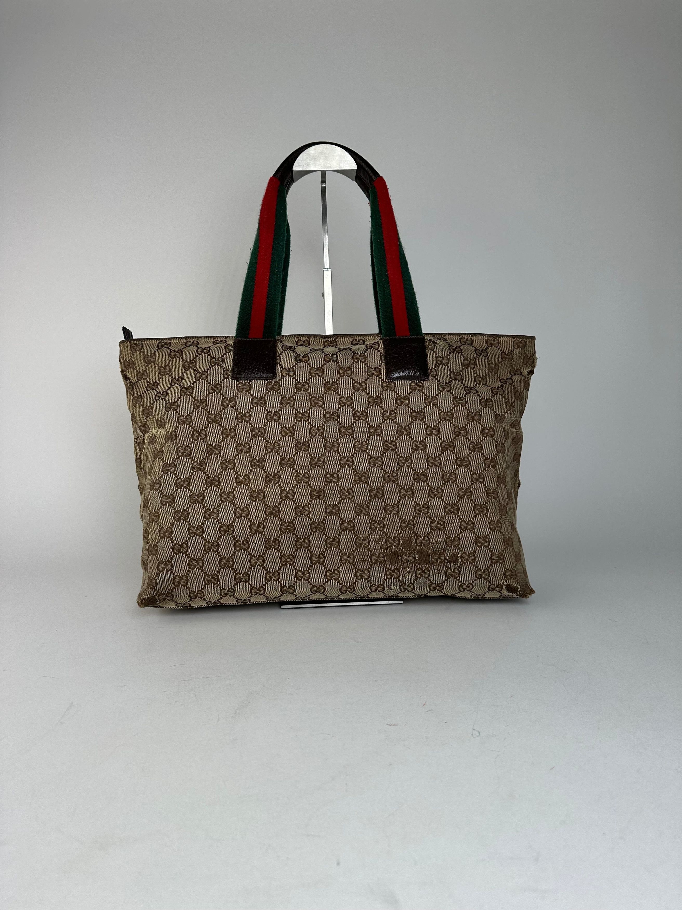 Gucci Vintage GG Monogram Handbag Beige Brown Size ONE SIZE - 13 Thumbnail