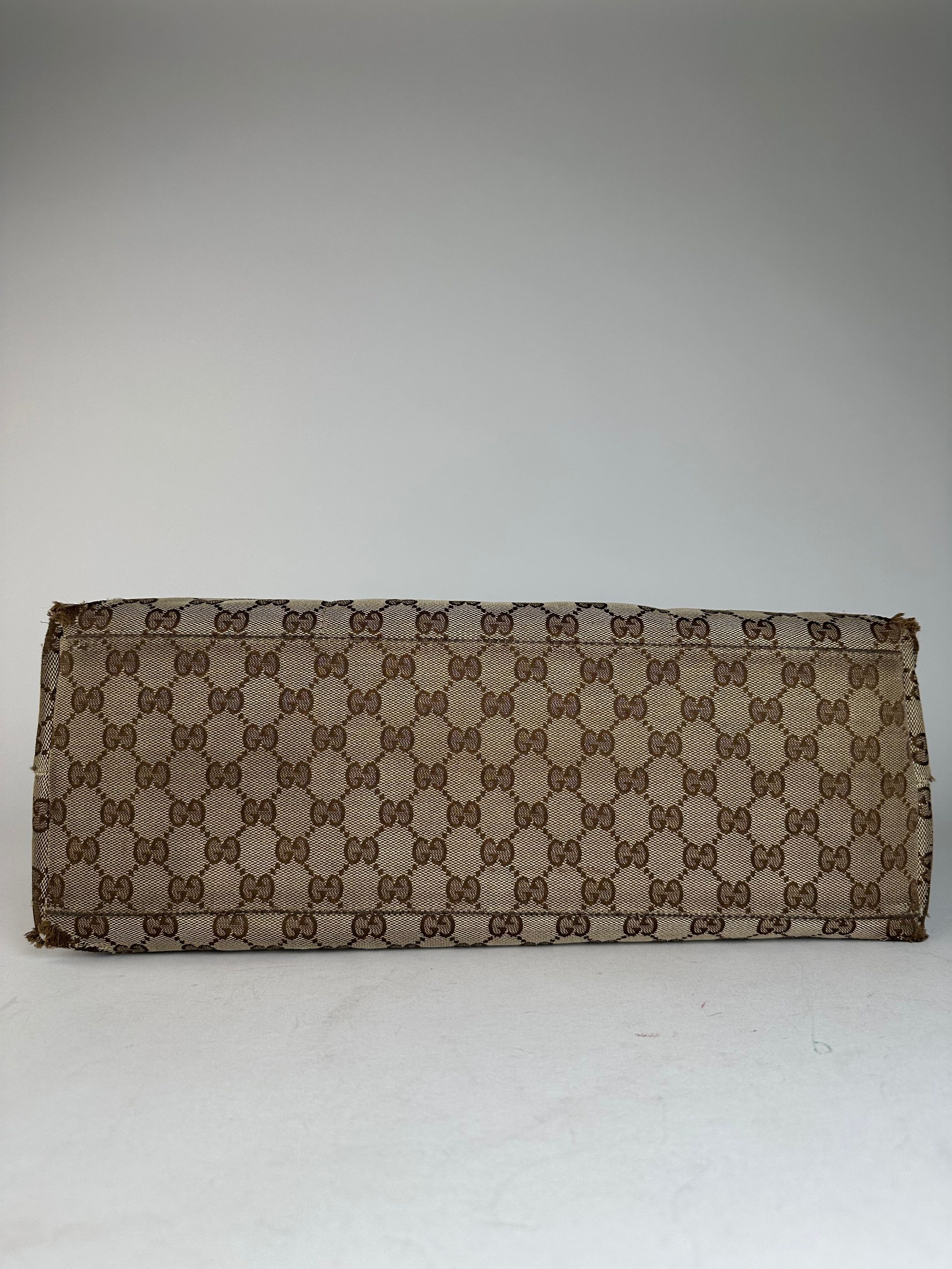 Gucci Vintage GG Monogram Handbag Beige Brown Size ONE SIZE - 8 Thumbnail