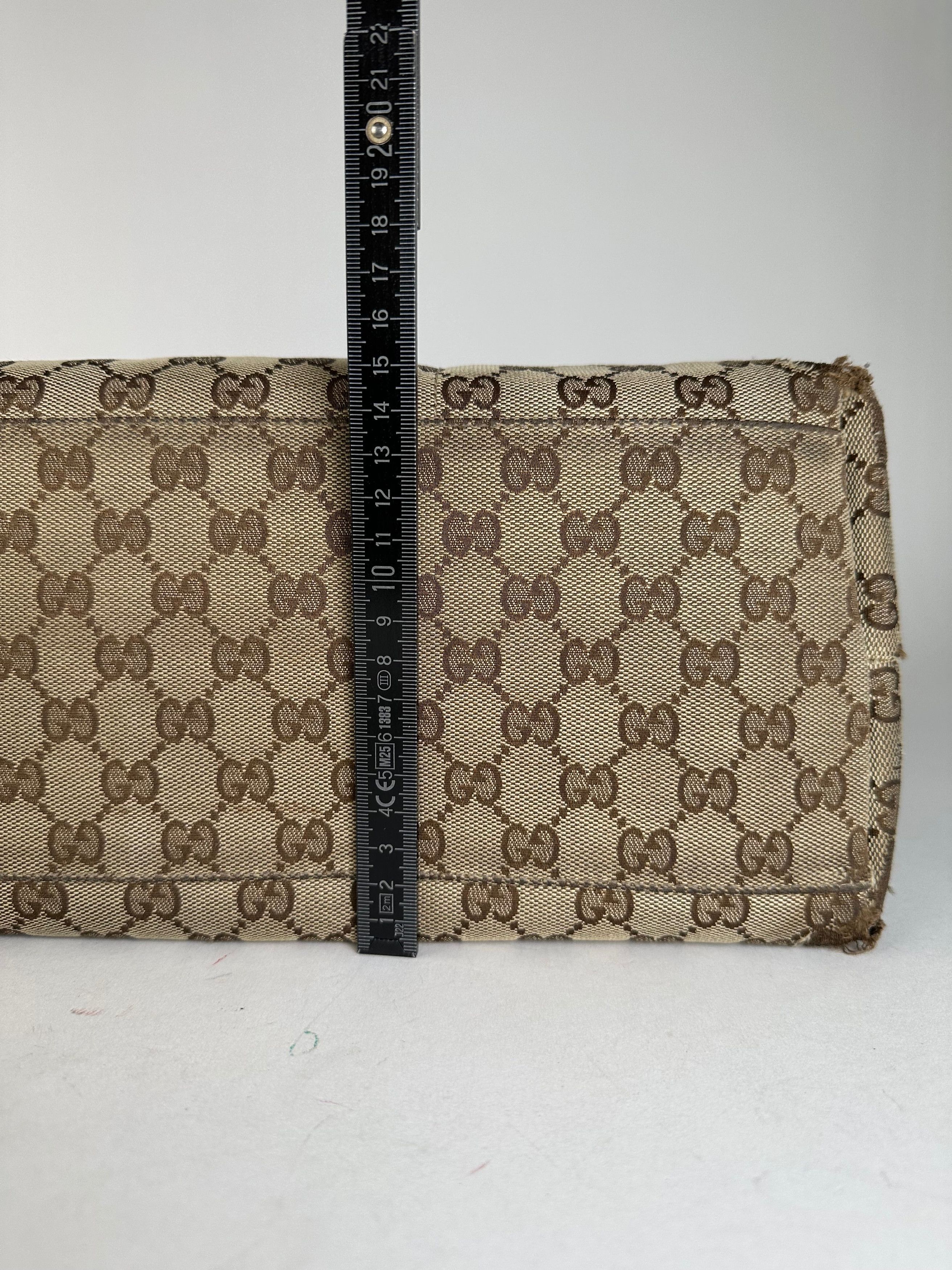 Gucci Vintage GG Monogram Handbag Beige Brown Size ONE SIZE - 15 Thumbnail