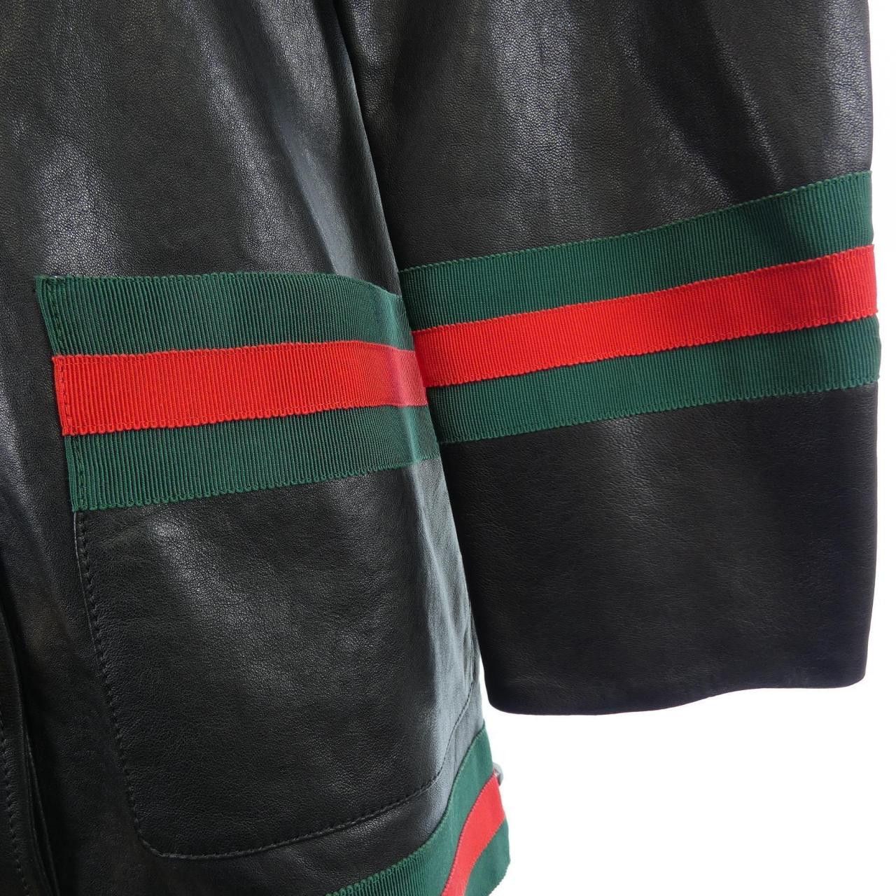 Gucci Gucci Gucci FRAGOR AMORIS JARDIN D'HIVER Lambskin Jacket Leather Outerwear 554594 XNABL DUTY FREE for USA Size ONE SIZE - 6 Thumbnail