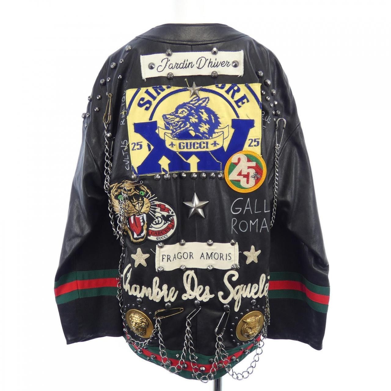 Gucci Gucci Gucci FRAGOR AMORIS JARDIN D'HIVER Lambskin Jacket Leather Outerwear 554594 XNABL DUTY FREE for USA Size ONE SIZE - 2 Thumbnail