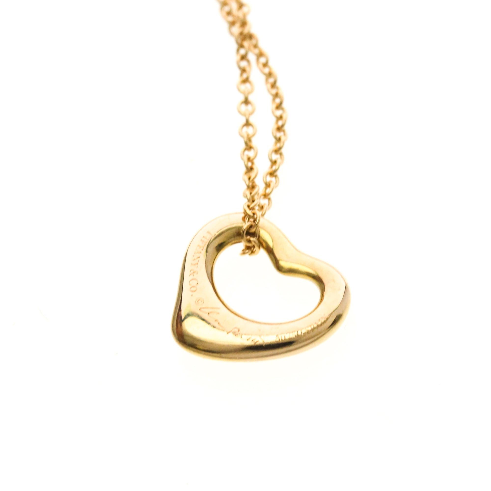 Tiffany & Co. Tiffany Open Heart Pink Gold (18K) No Stone Women,Men Fashion Pendant Necklace (Pink Gold) Size ONE SIZE - 7 Thumbnail