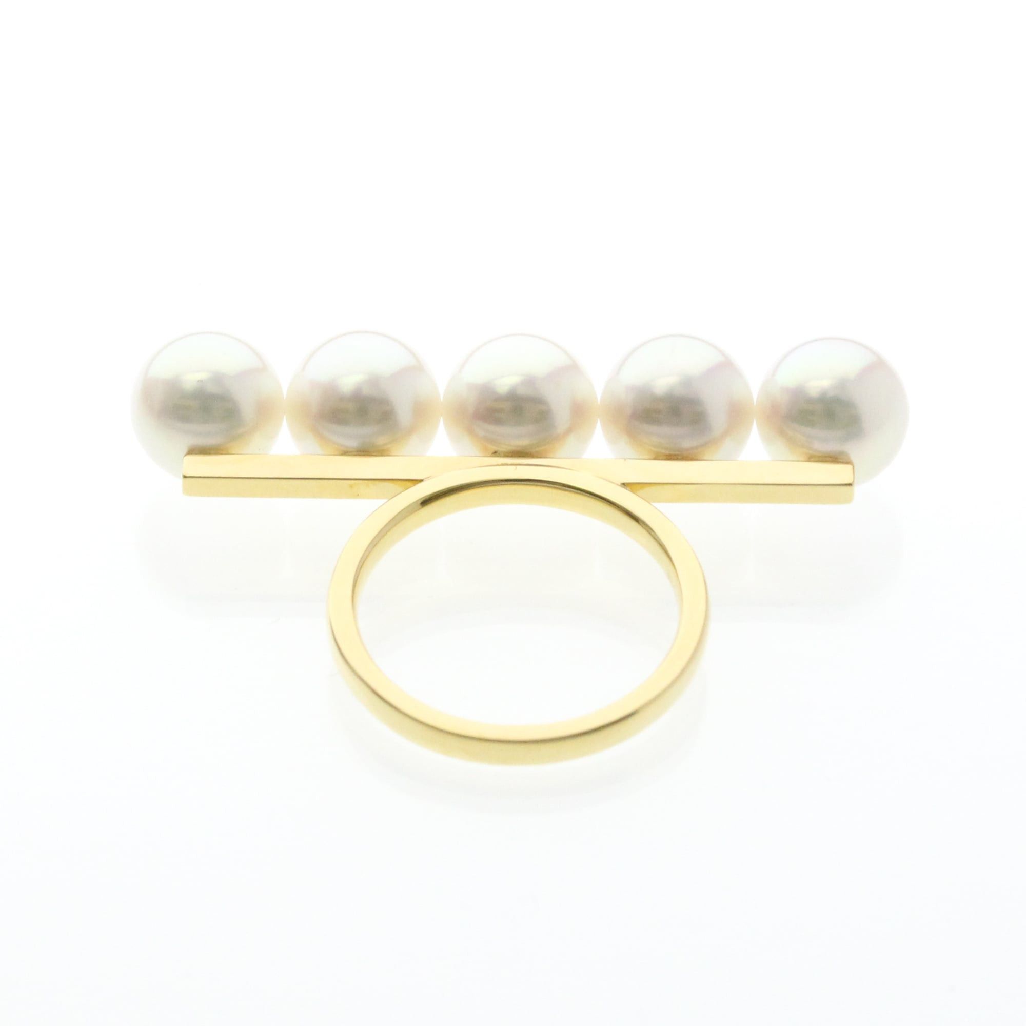 Other Tasaki Balance Signature Ring R4398 Yellow Gold (18K) Fashion Pearl Band Ring Gold Size ONE SIZE - 11 Thumbnail