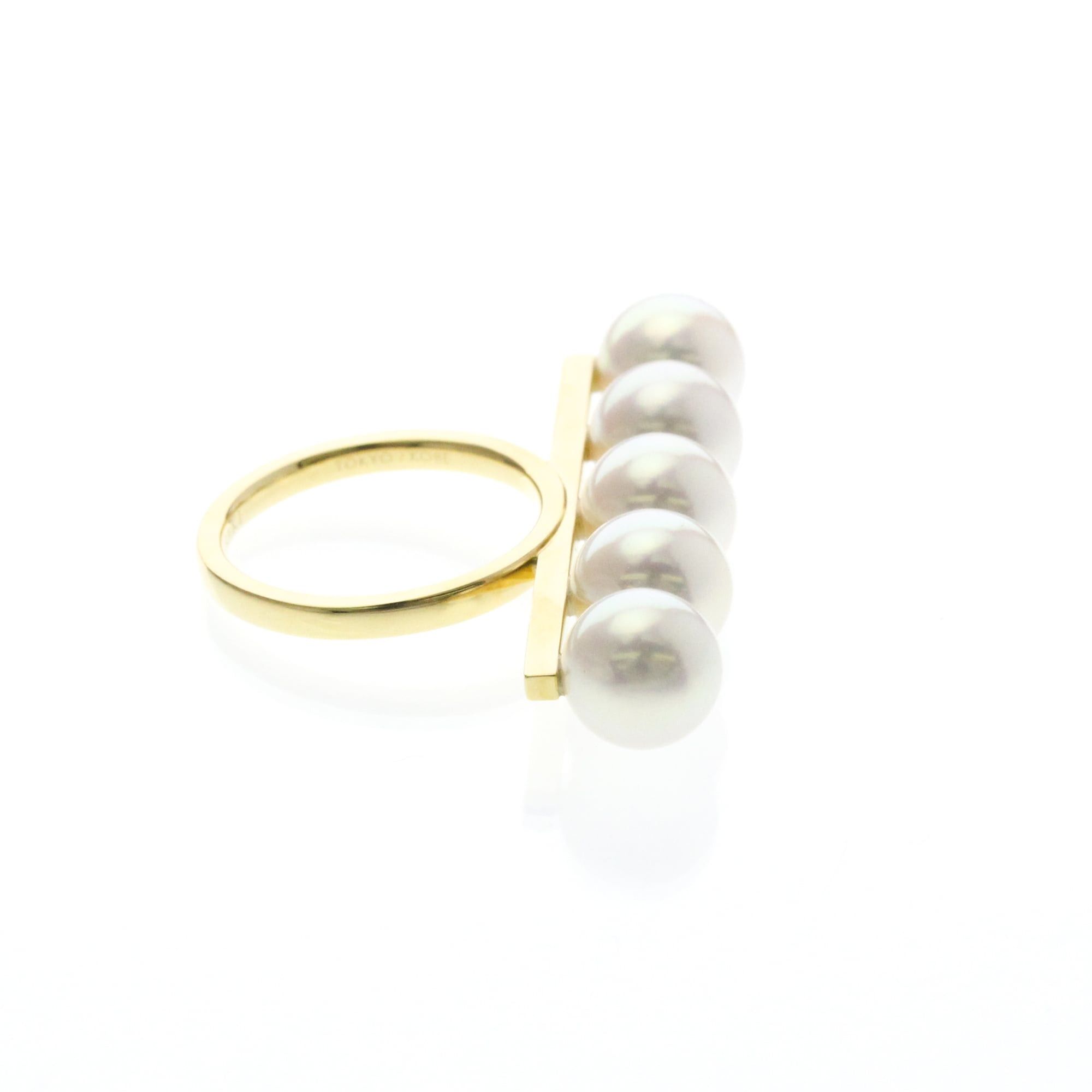 Other Tasaki Balance Signature Ring R4398 Yellow Gold (18K) Fashion Pearl Band Ring Gold Size ONE SIZE - 4 Thumbnail