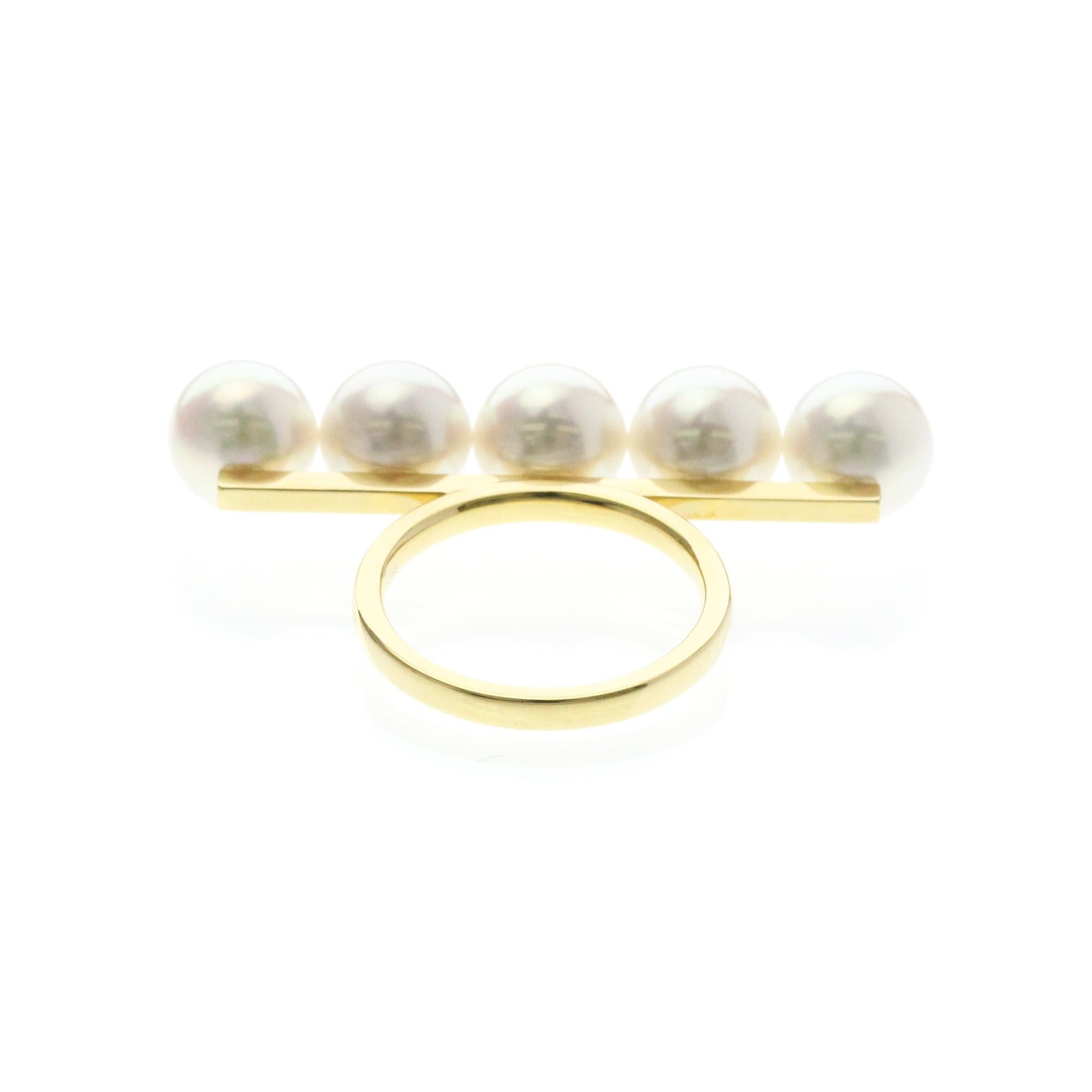 Other Tasaki Balance Signature Ring R4398 Yellow Gold (18K) Fashion Pearl Band Ring Gold Size ONE SIZE - 3 Thumbnail