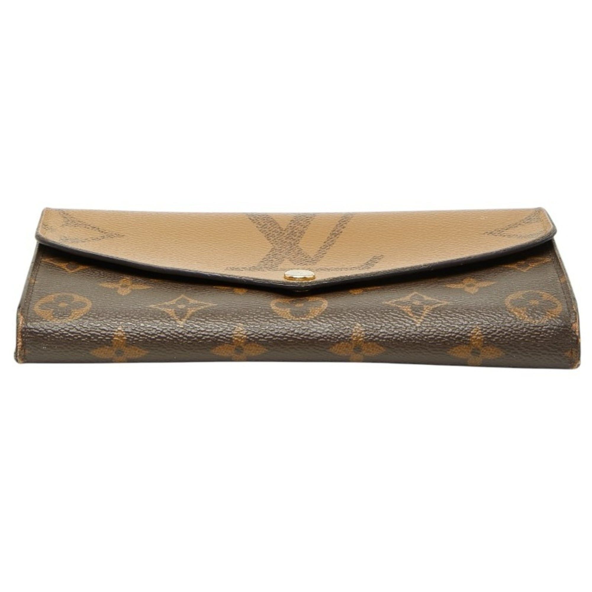 Louis Vuitton Louis Vuitton Monogram Giant Reverse Portefeuille Sarah Long Wallet M80726 Brown Leather Women's LOUIS VUITTON Size ONE SIZE - 3 Thumbnail