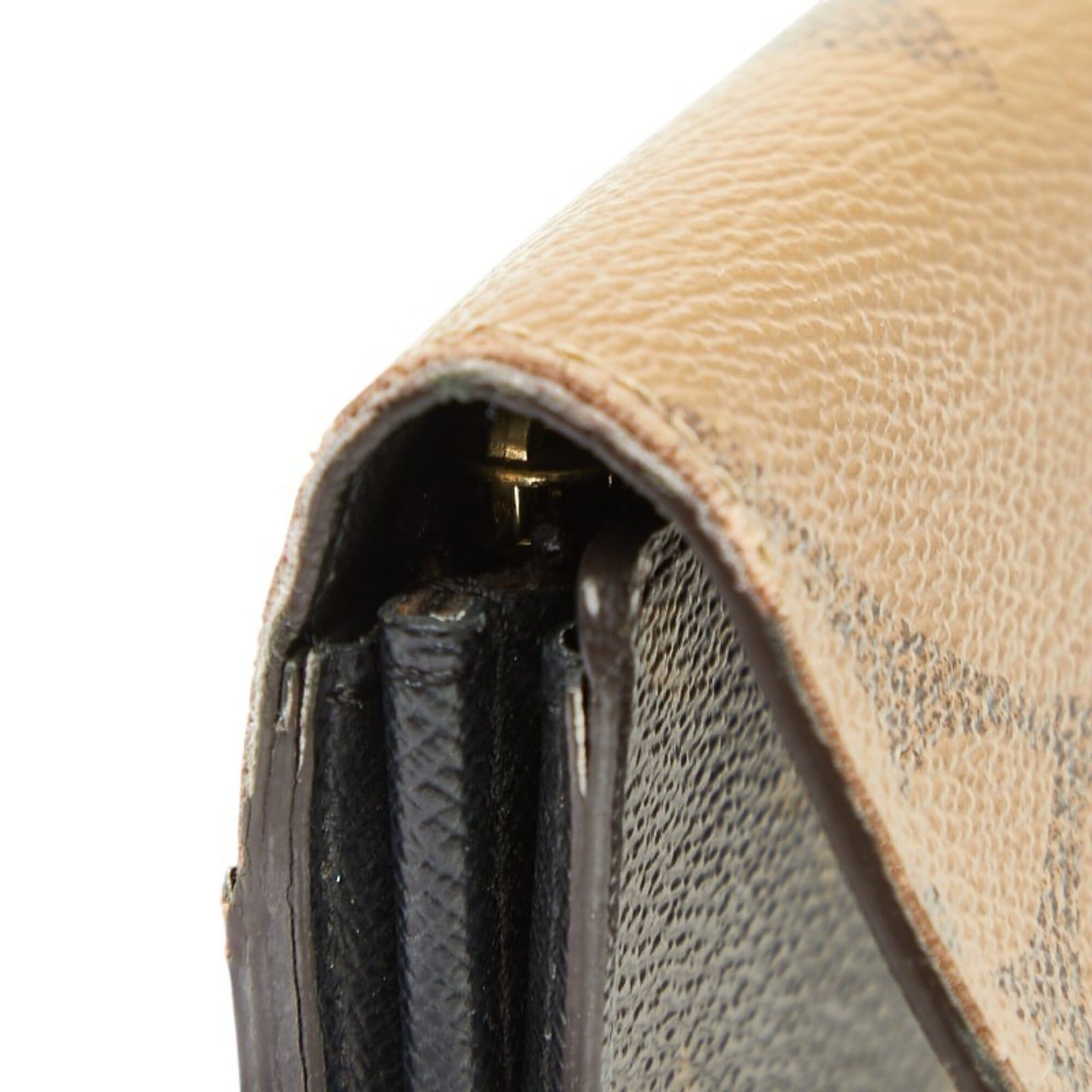 Louis Vuitton Louis Vuitton Monogram Giant Reverse Portefeuille Sarah Long Wallet M80726 Brown Leather Women's LOUIS VUITTON Size ONE SIZE - 6 Thumbnail