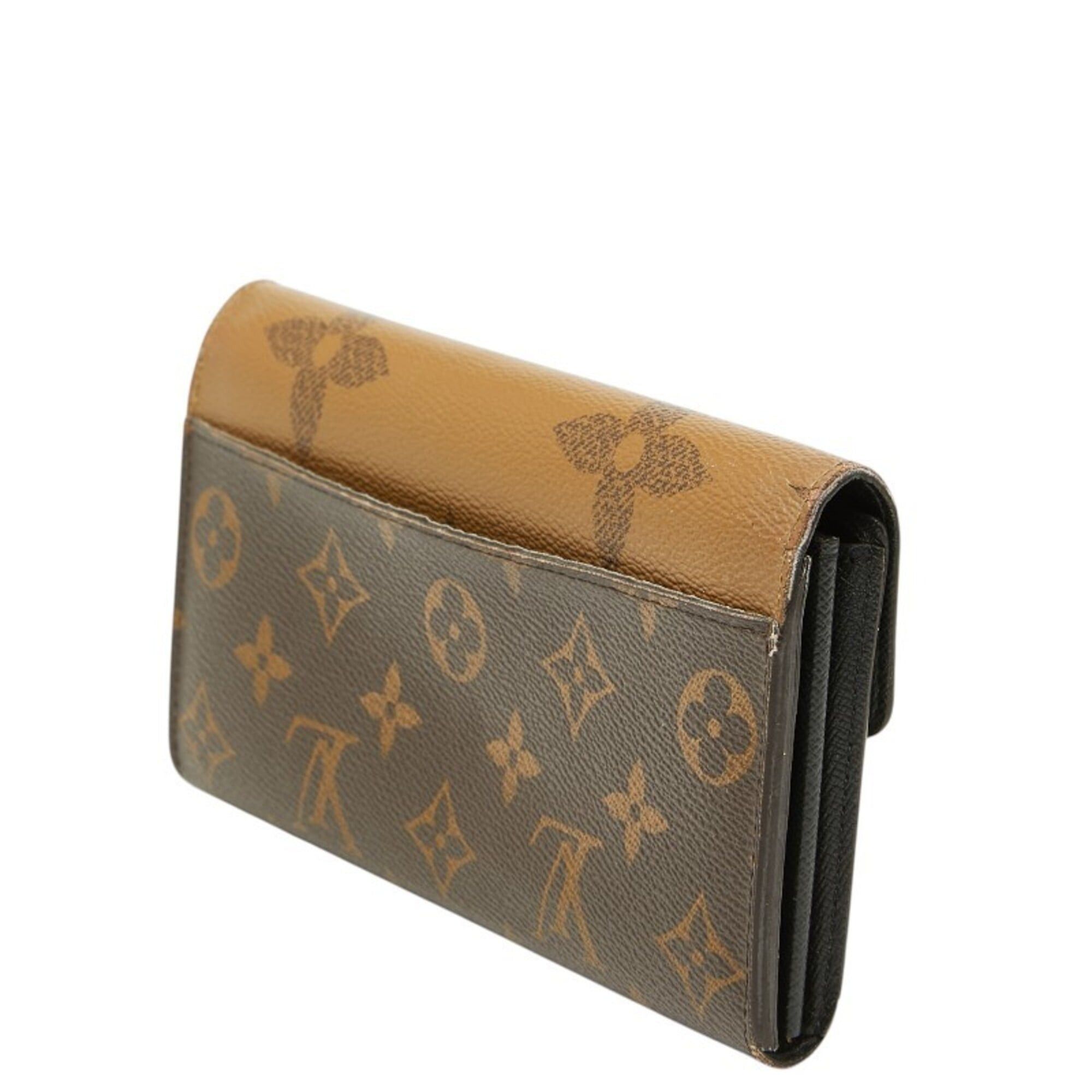Louis Vuitton Louis Vuitton Monogram Giant Reverse Portefeuille Sarah Long Wallet M80726 Brown Leather Women's LOUIS VUITTON Size ONE SIZE - 2 Thumbnail
