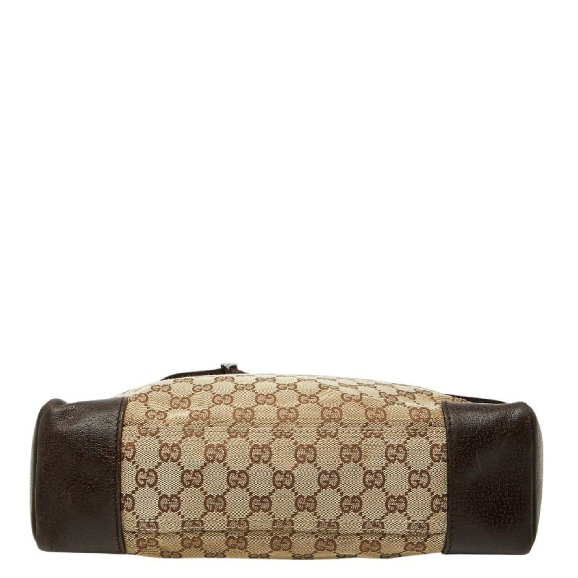 Gucci Gucci GG Canvas Crossbody Shoulder Bag 110054 Beige Brown Leather Women's GUCCI Size ONE SIZE - 3 Thumbnail