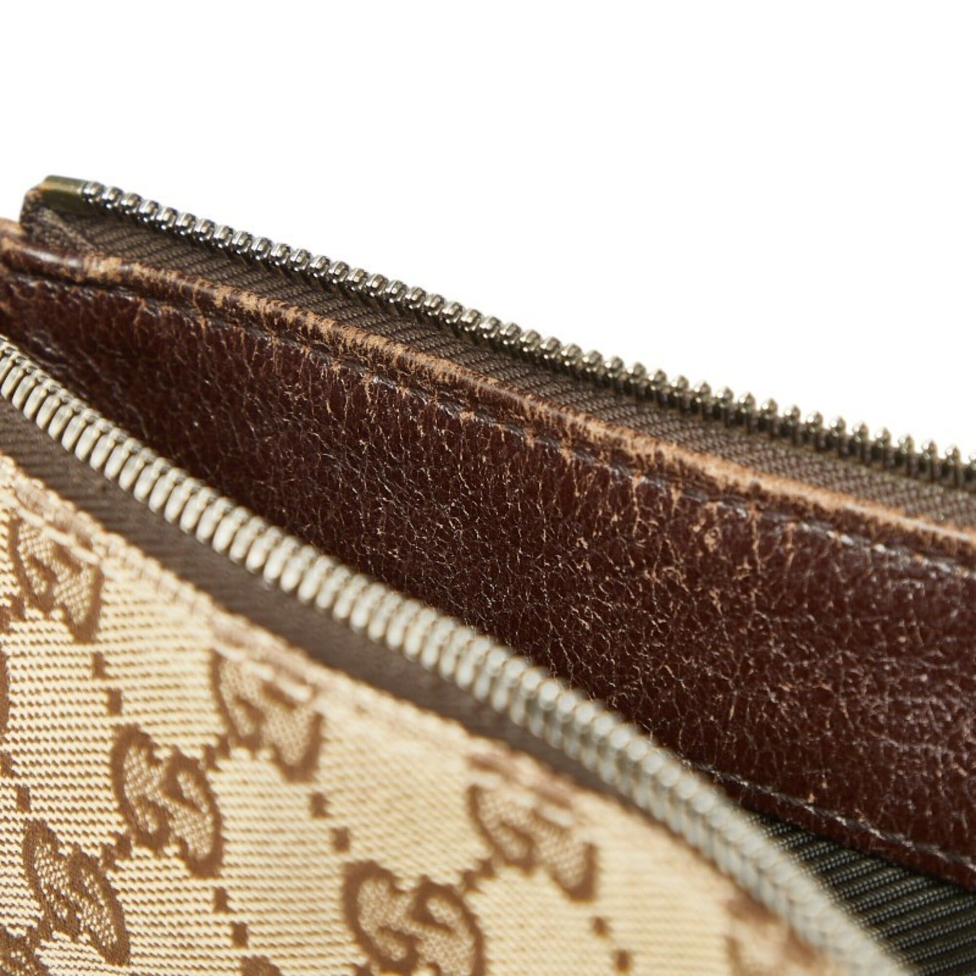 Gucci Gucci GG Canvas Crossbody Shoulder Bag 110054 Beige Brown Leather Women's GUCCI Size ONE SIZE - 9 Thumbnail