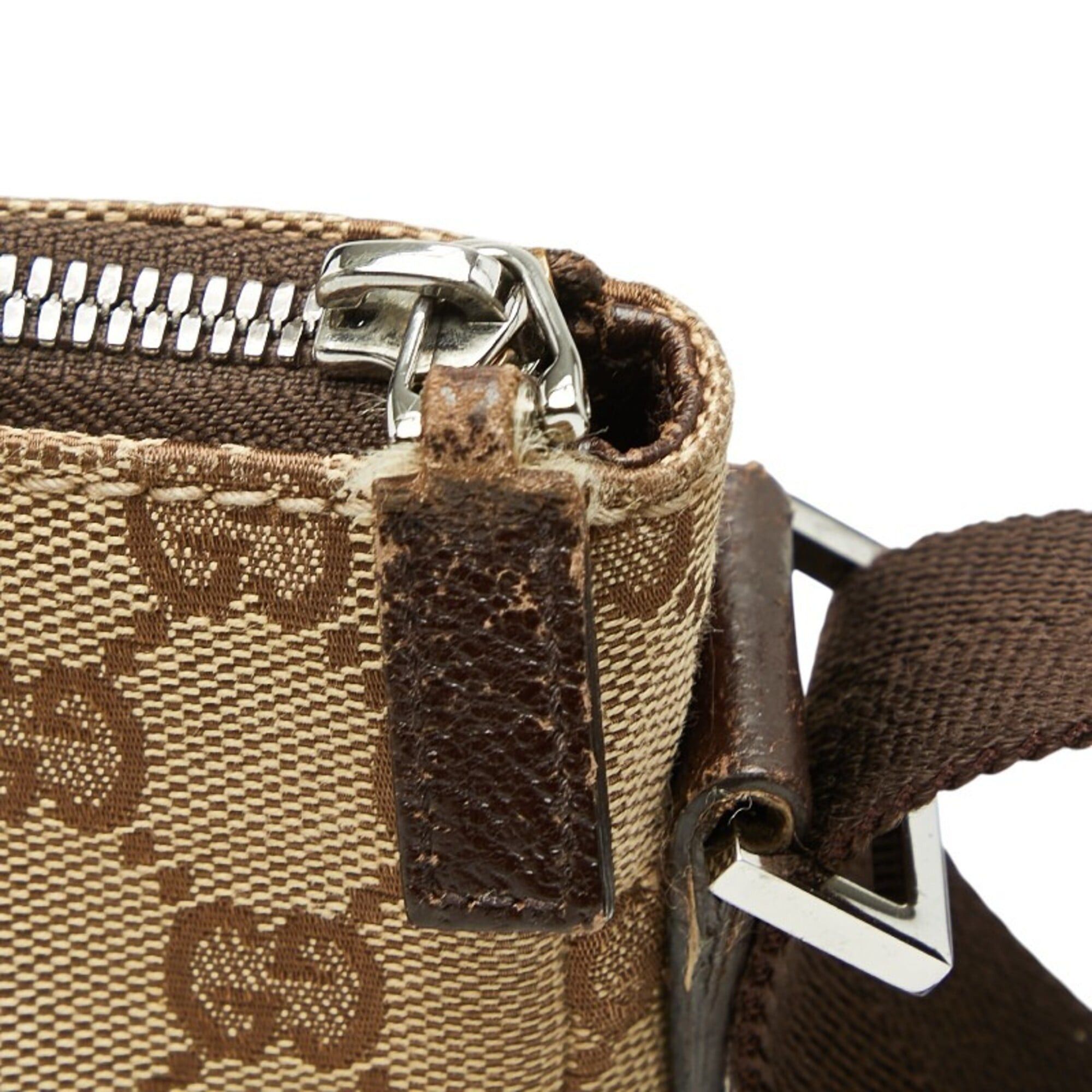 Gucci Gucci GG Canvas Crossbody Shoulder Bag 110054 Beige Brown Leather Women's GUCCI Size ONE SIZE - 8 Thumbnail