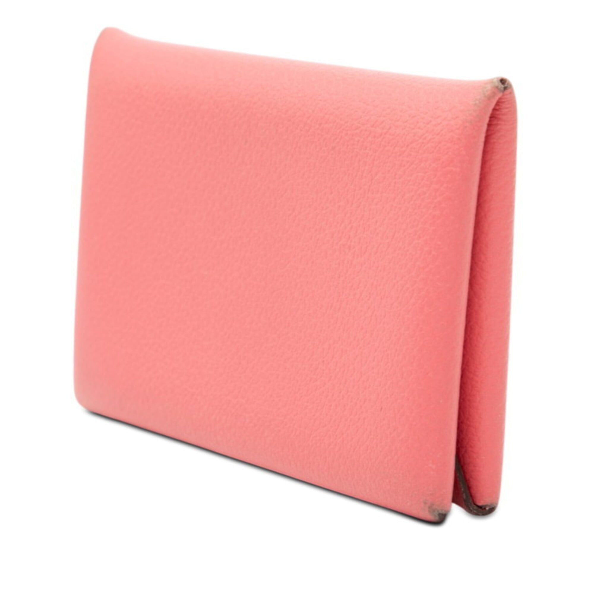 Hermes Hermes Calvi Business Card Holder/Card Case/Pass Case, Rose Azalee Pink, Evercolor, Women's HERMES Size ONE SIZE - 2 Thumbnail
