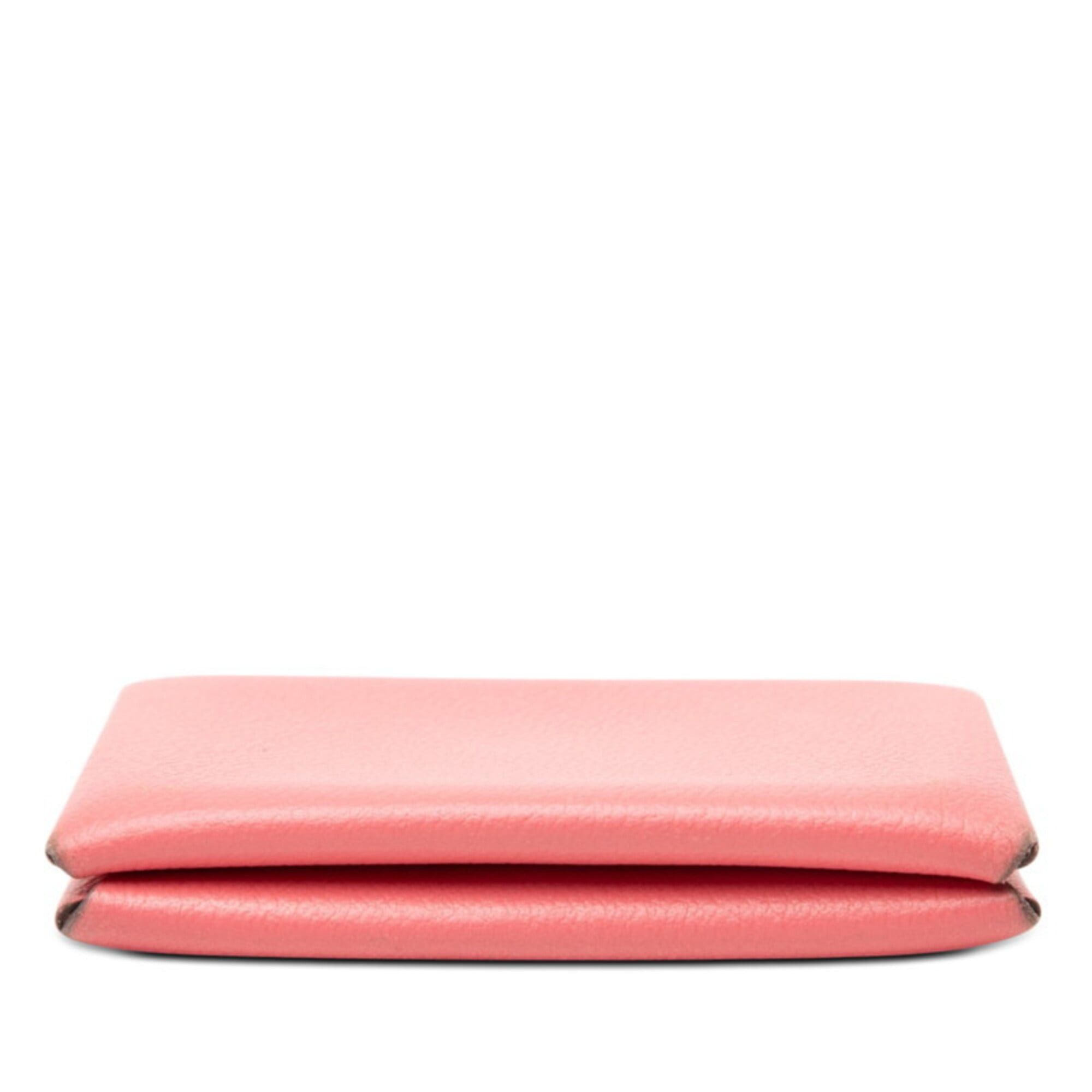 Hermes Hermes Calvi Business Card Holder/Card Case/Pass Case, Rose Azalee Pink, Evercolor, Women's HERMES Size ONE SIZE - 3 Thumbnail