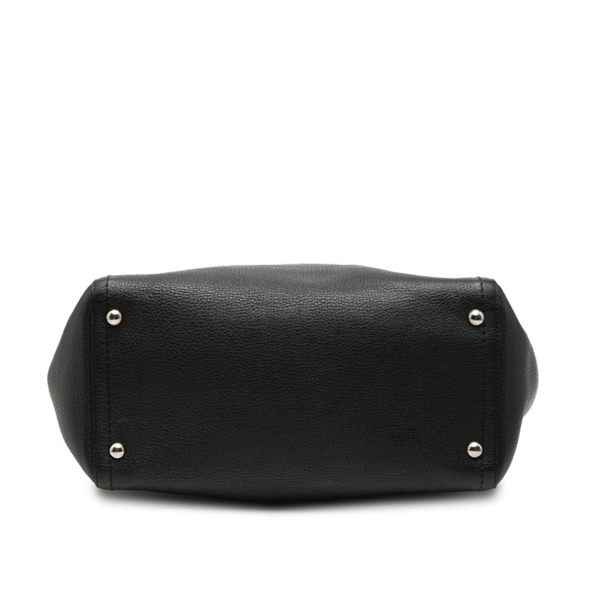 Salvatore Ferragamo Salvatore Ferragamo Gancini Handbag Shoulder Bag Tote Black Leather Women's Size ONE SIZE - 3 Thumbnail