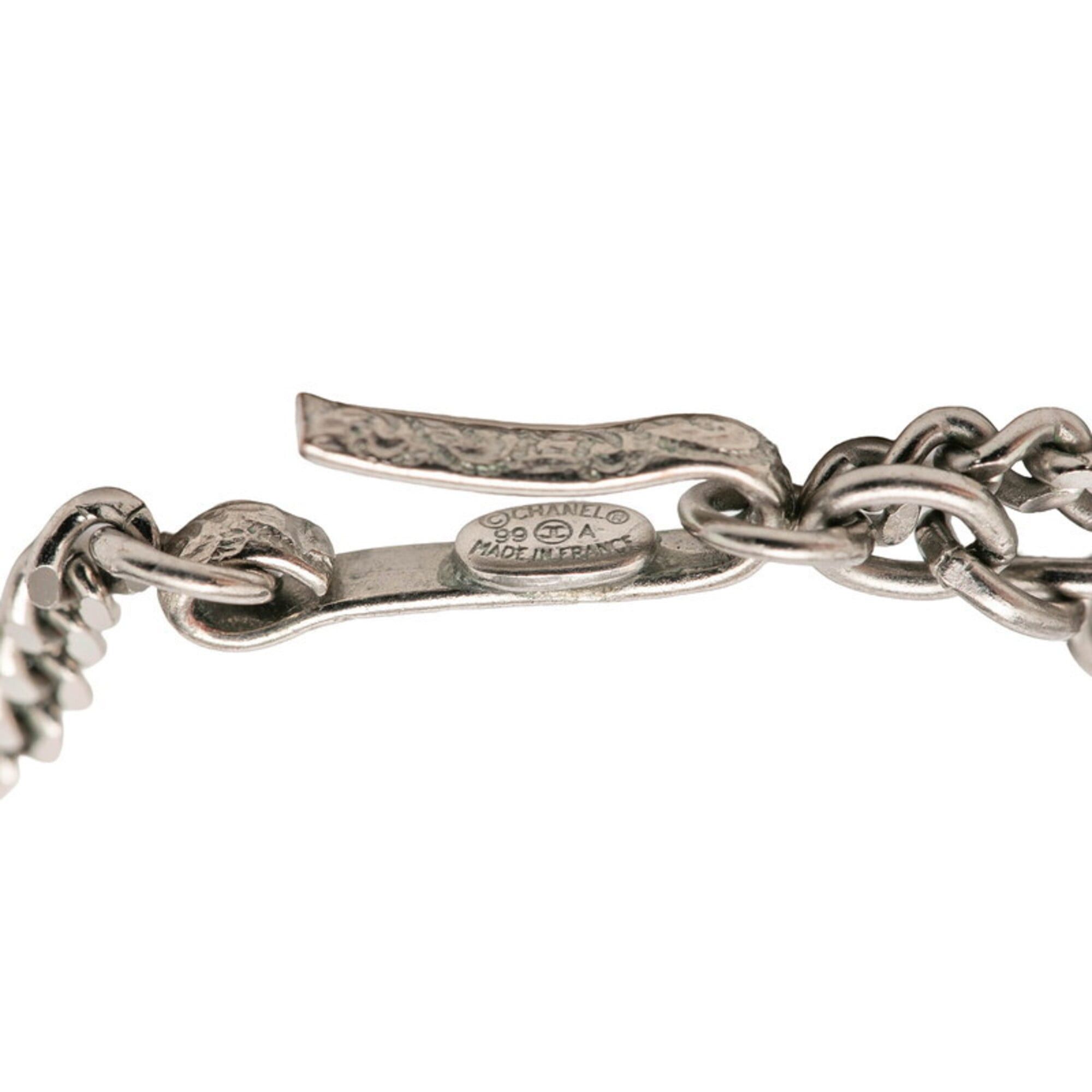 Chanel Chanel Logo Plate Necklace, Silver and White Metal, Women's CHANEL Size ONE SIZE - 5 Thumbnail