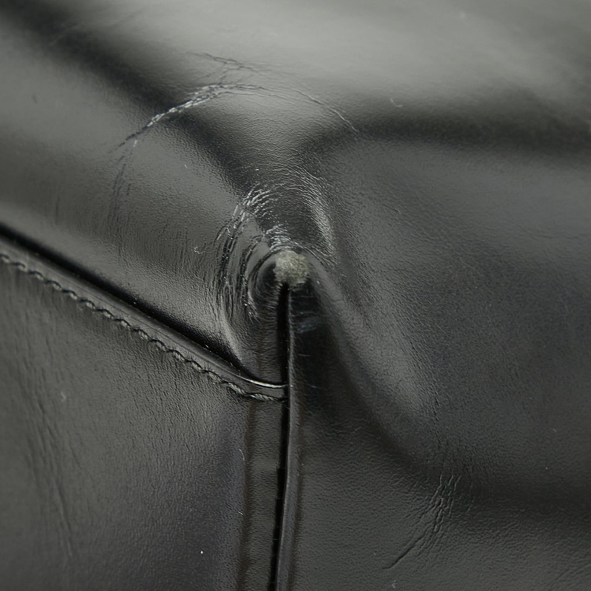 Prada Prada Logo Tote Bag Handbag Black Leather Women's PRADA Size ONE SIZE - 6 Thumbnail