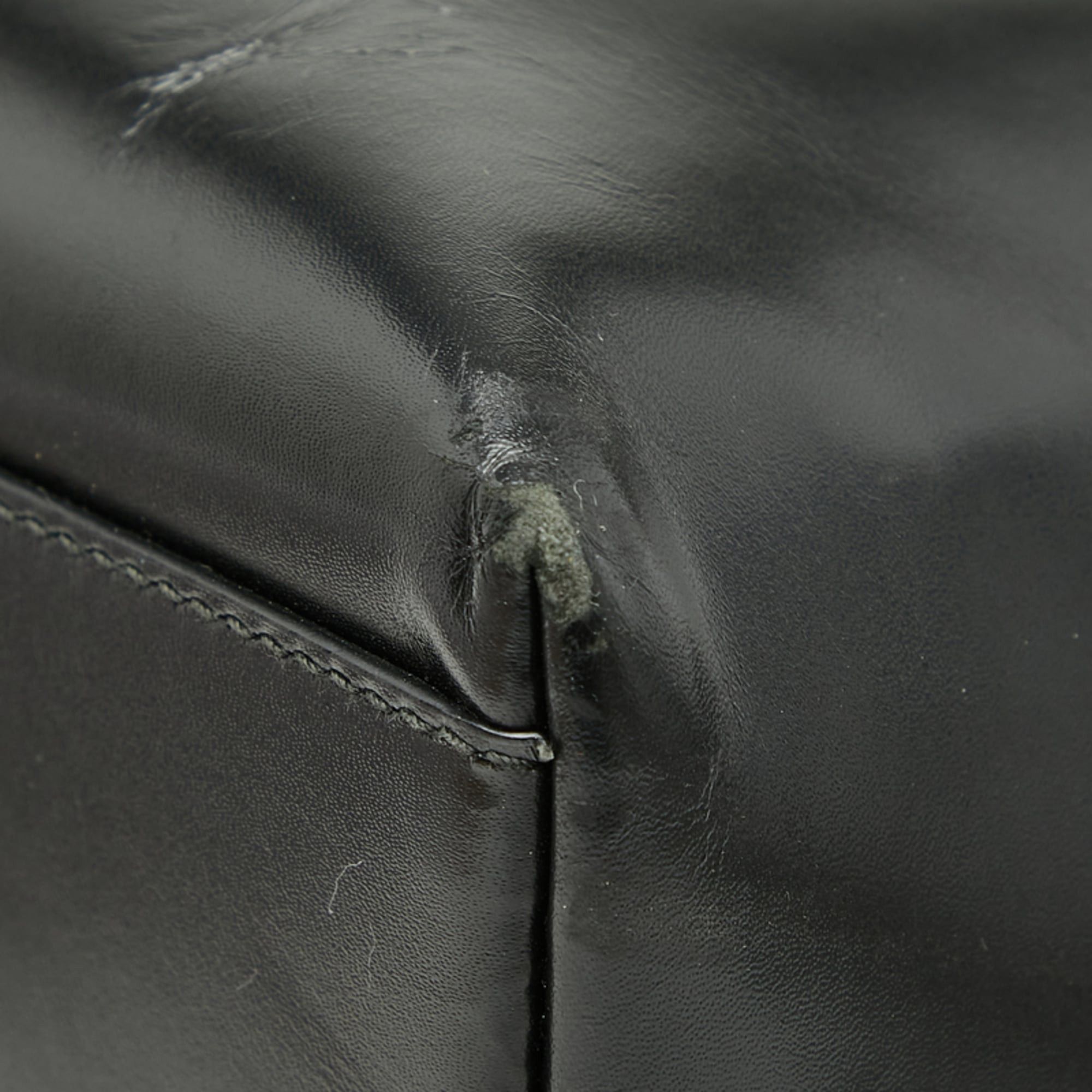 Prada Prada Logo Tote Bag Handbag Black Leather Women's PRADA Size ONE SIZE - 4 Thumbnail