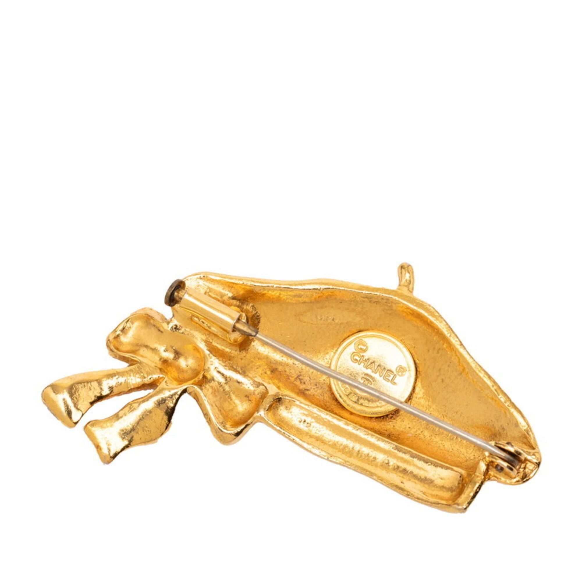Chanel Chanel Vintage Beret Ribbon Motif Brooch Gold Plated Women's CHANEL Size ONE SIZE - 2 Thumbnail