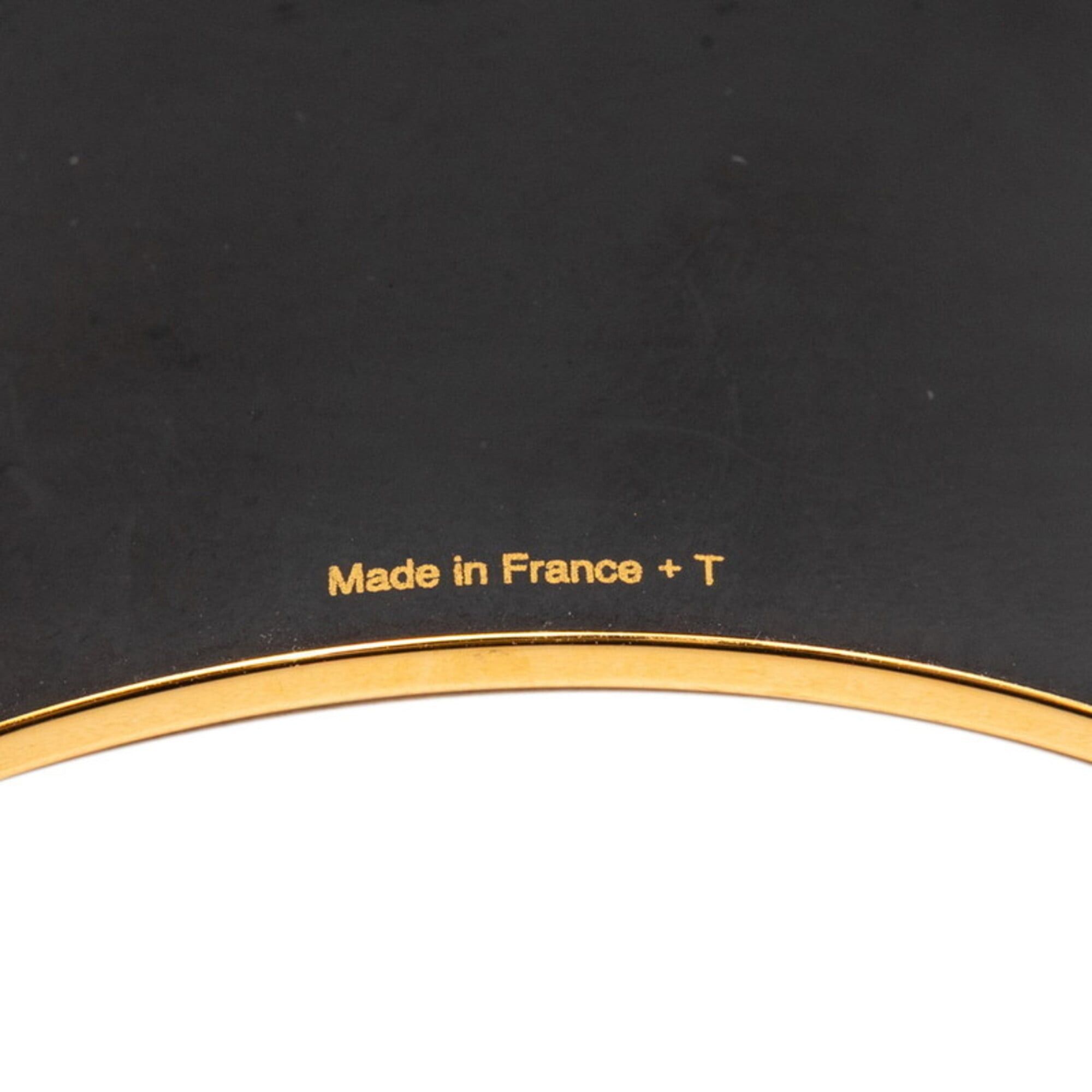 Hermes Hermes Enamel TGM Cloisonné Belt Motif Bangle Gold White Plated Women's HERMES Size ONE SIZE - 4 Thumbnail