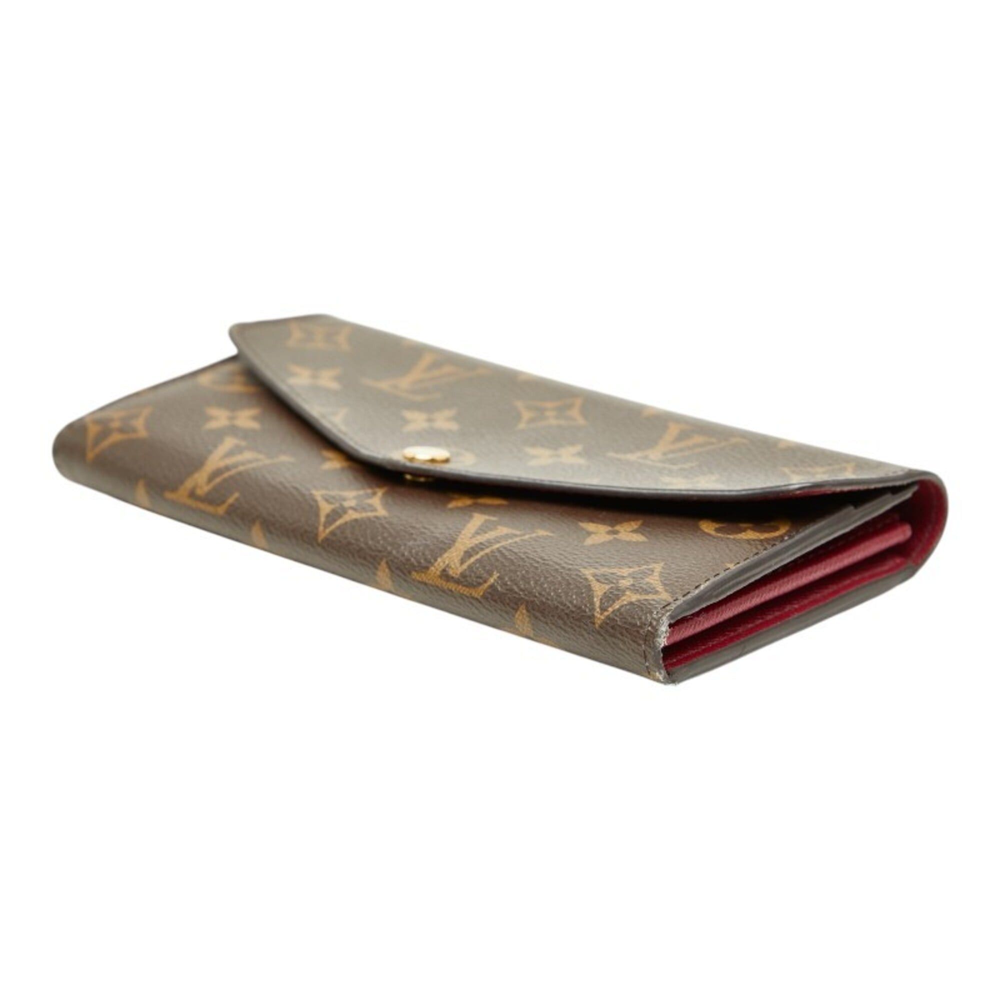 Louis Vuitton Louis Vuitton Monogram Portefeuille Sarah Long Wallet M62234 Brown Fuchsia Leather Women's LOUIS VUITTON Size ONE SIZE - 4 Thumbnail