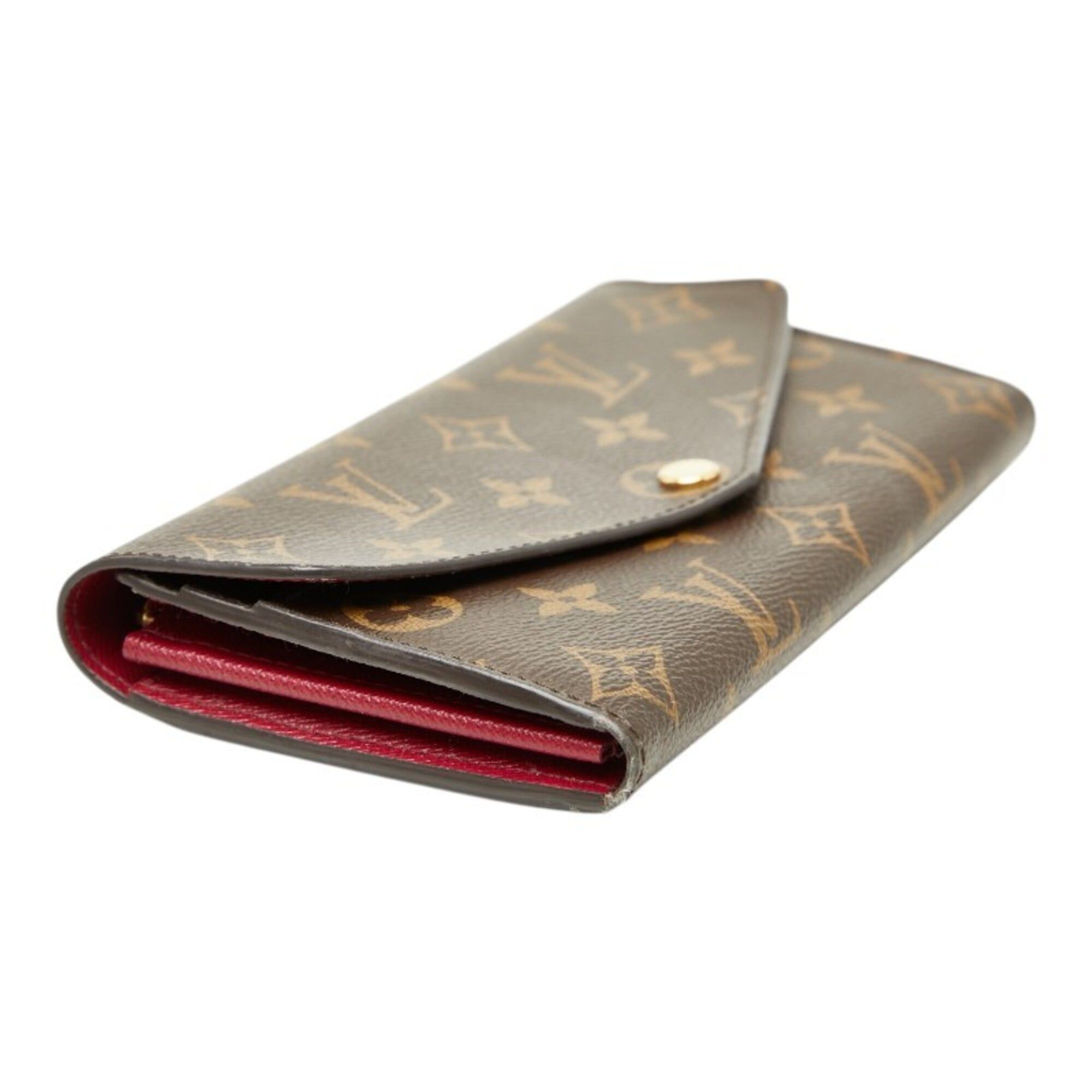Louis Vuitton Louis Vuitton Monogram Portefeuille Sarah Long Wallet M62234 Brown Fuchsia Leather Women's LOUIS VUITTON Size ONE SIZE - 5 Thumbnail