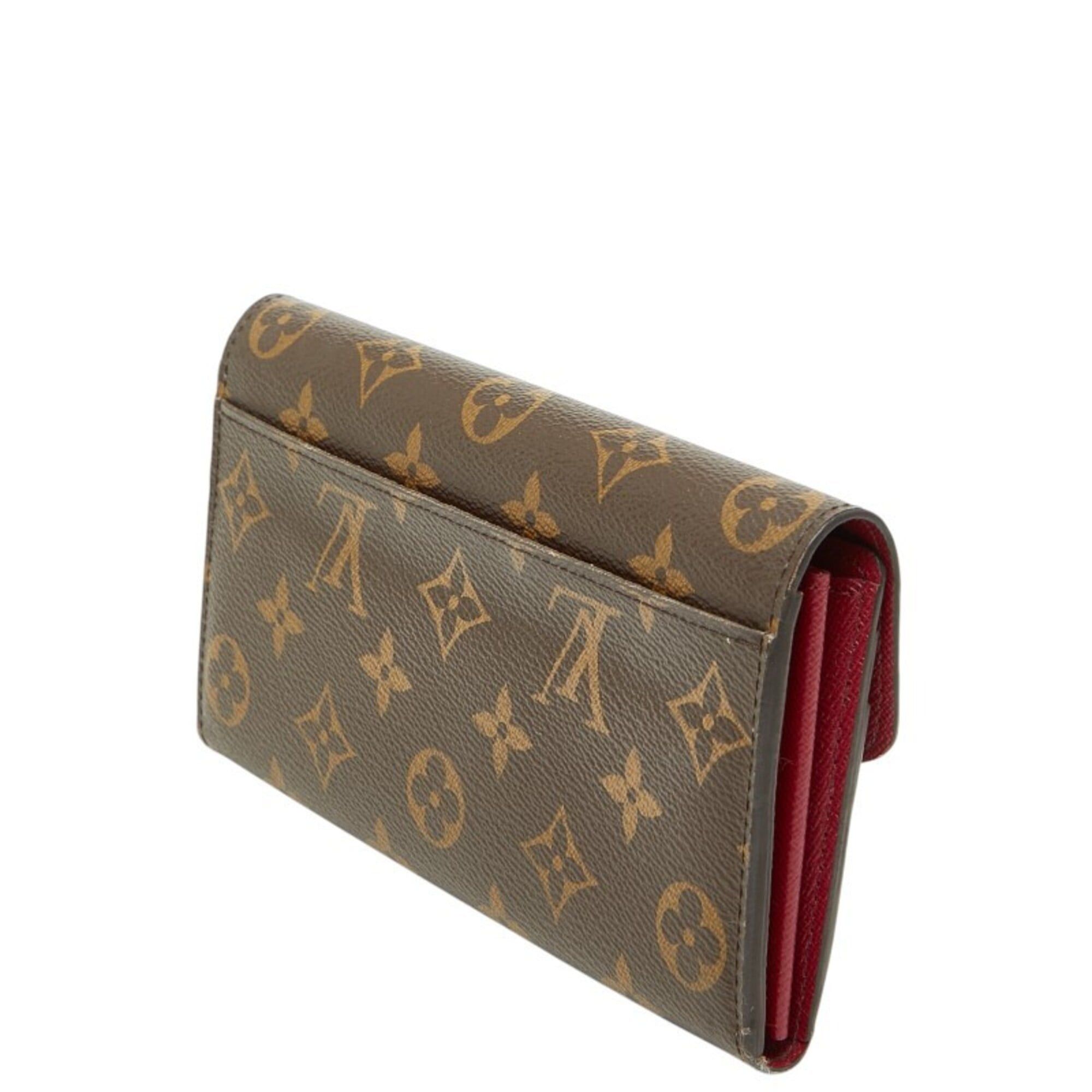 Louis Vuitton Louis Vuitton Monogram Portefeuille Sarah Long Wallet M62234 Brown Fuchsia Leather Women's LOUIS VUITTON Size ONE SIZE - 2 Thumbnail