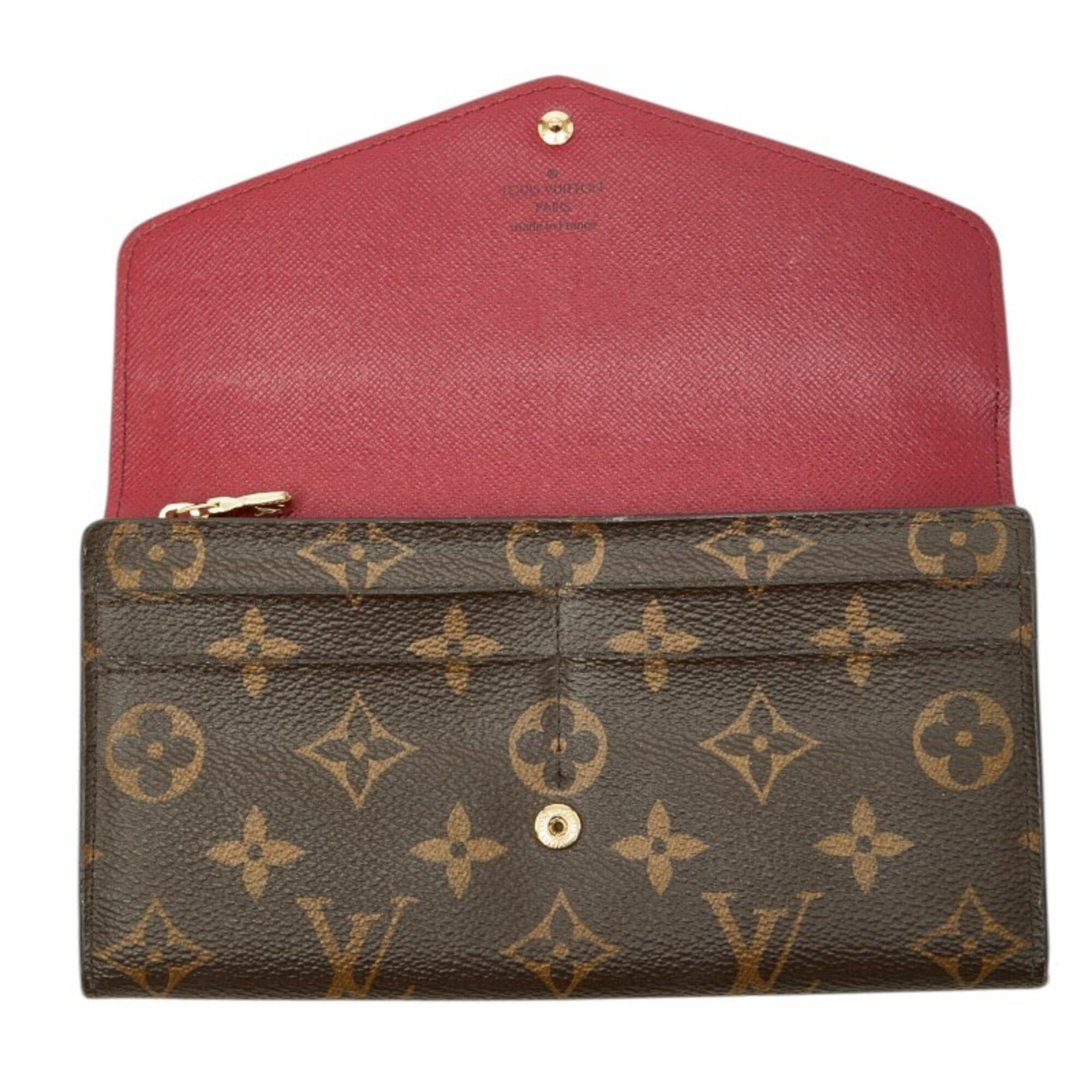Louis Vuitton Louis Vuitton Monogram Portefeuille Sarah Long Wallet M62234 Brown Fuchsia Leather Women's LOUIS VUITTON Size ONE SIZE - 6 Thumbnail