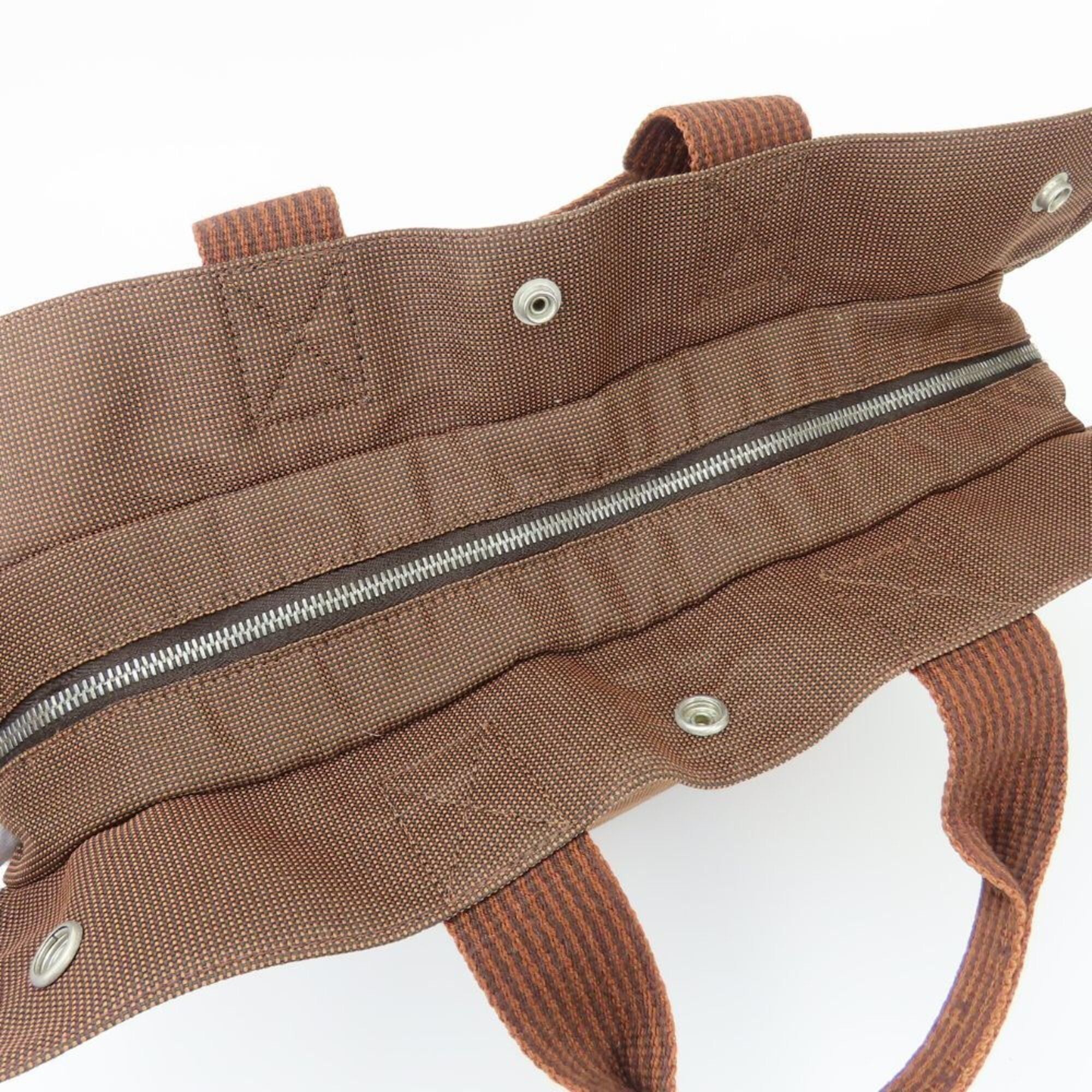 Hermes Hermes Tote Bag, Herline MM, Polyester, Brown, Women's/Men's Size ONE SIZE - 13 Thumbnail