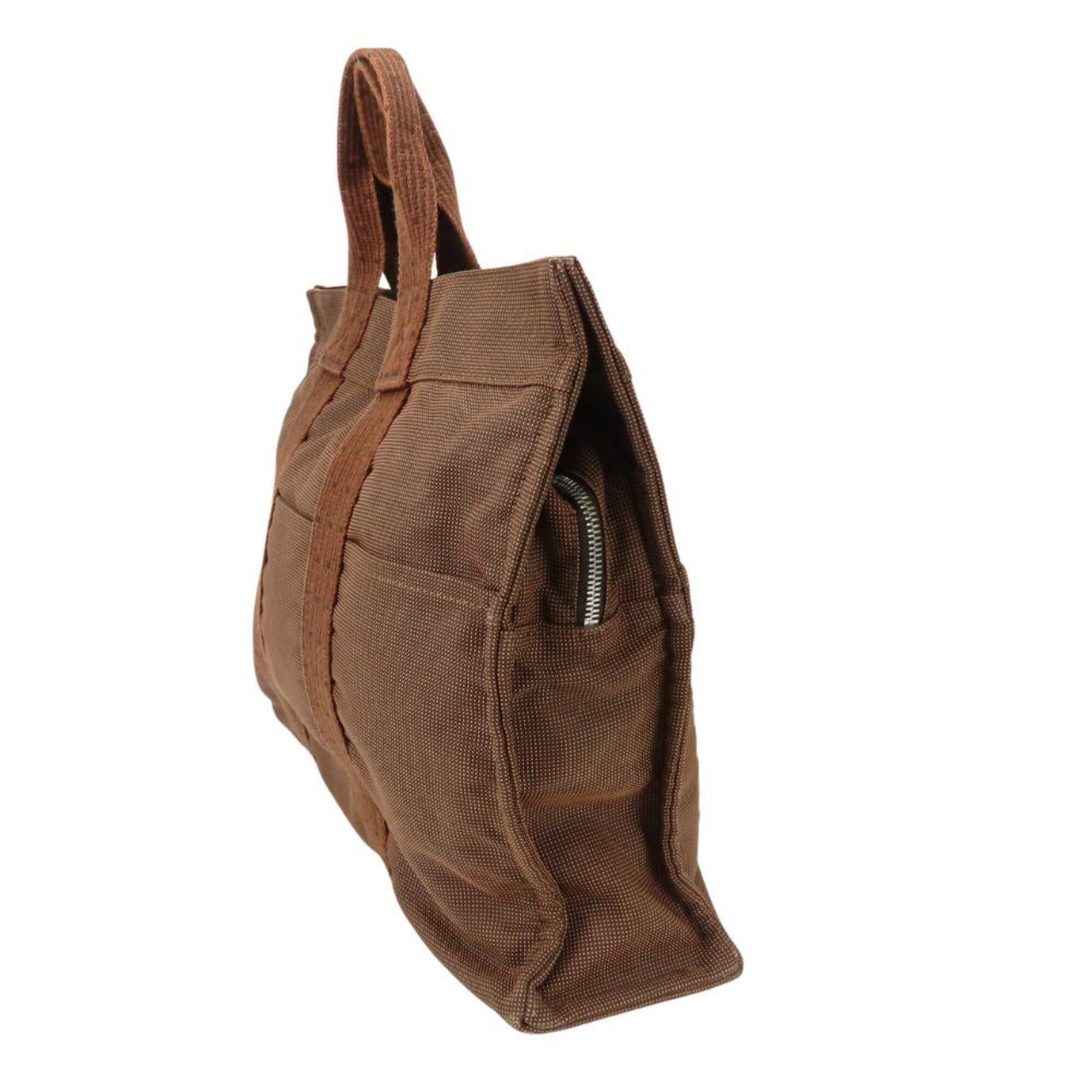 Hermes Hermes Tote Bag, Herline MM, Polyester, Brown, Women's/Men's Size ONE SIZE - 3 Thumbnail
