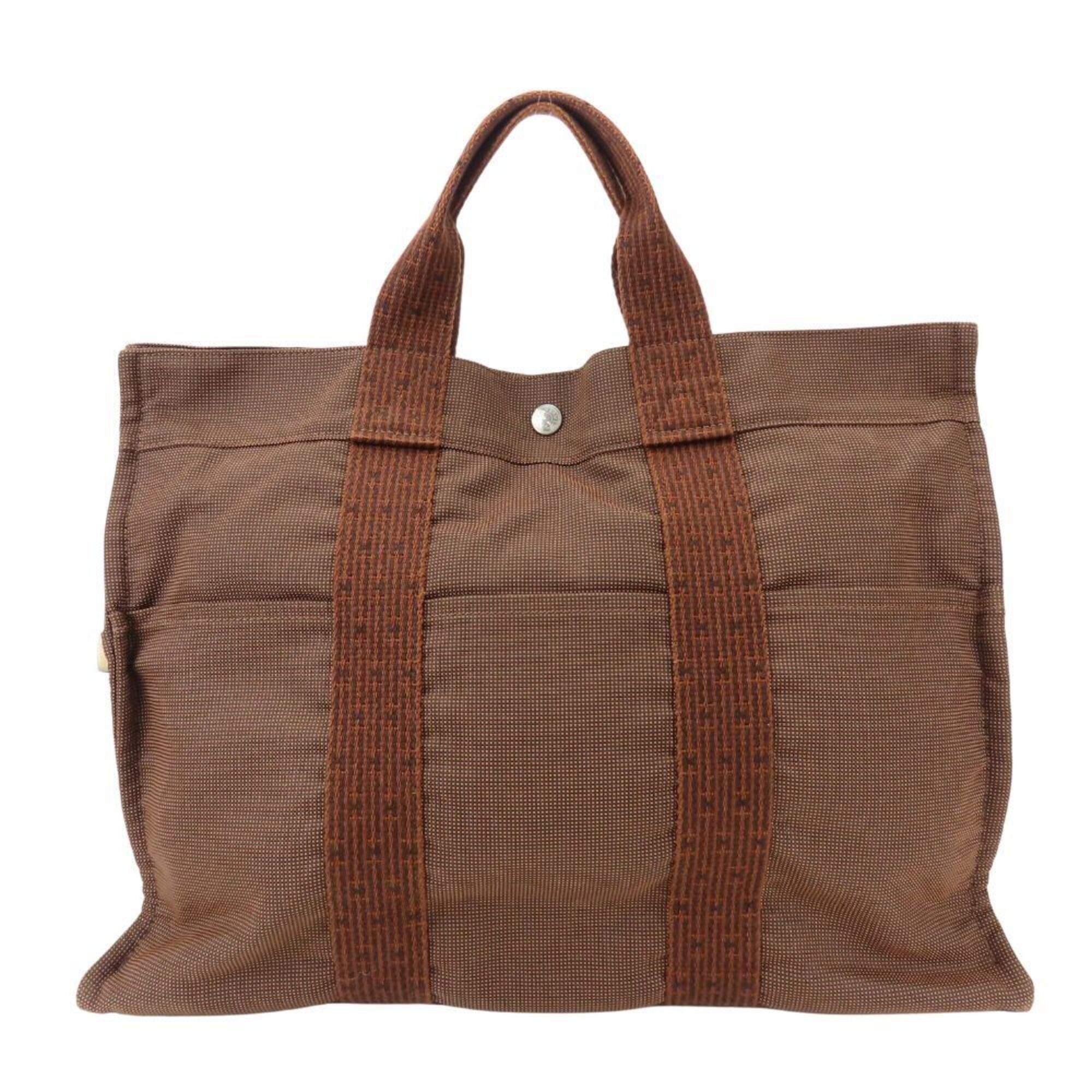 Hermes Hermes Tote Bag, Herline MM, Polyester, Brown, Women's/Men's Size ONE SIZE - 4 Thumbnail