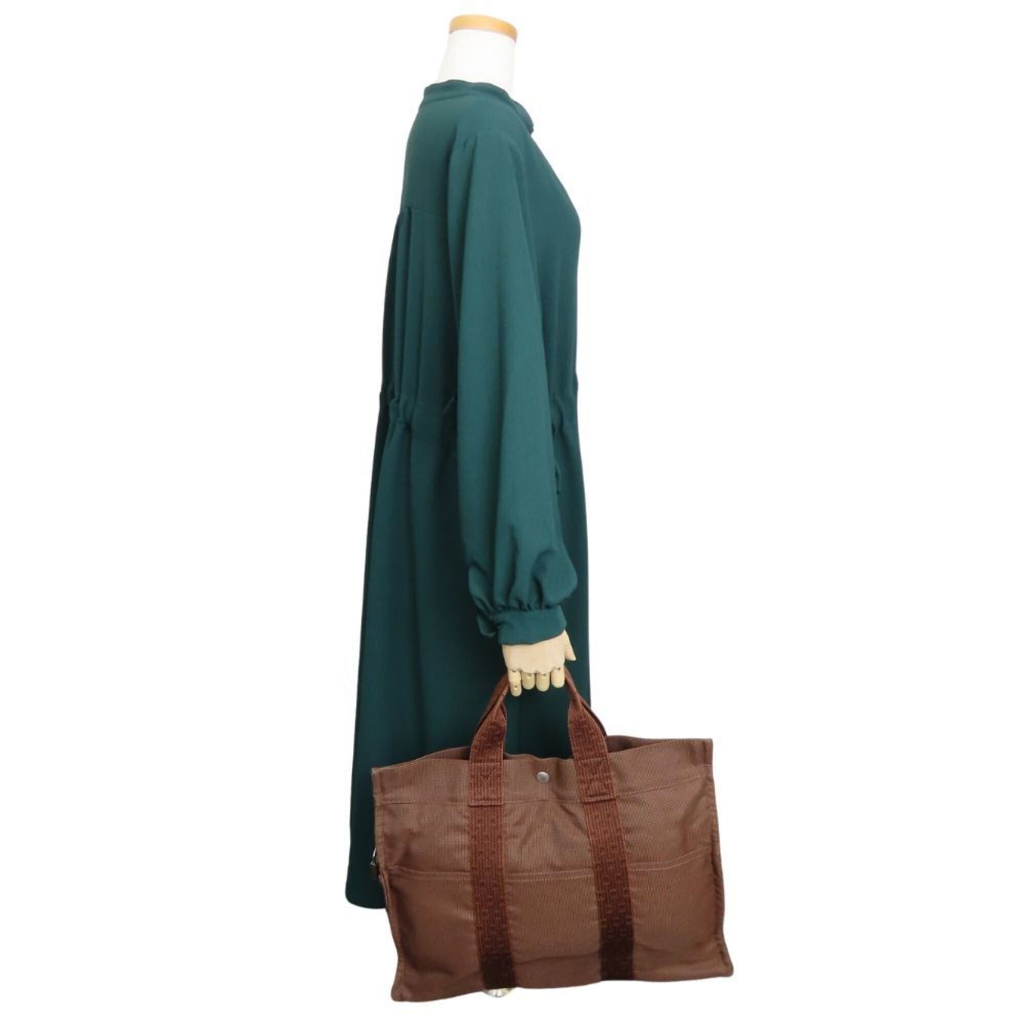 Hermes Hermes Tote Bag, Herline MM, Polyester, Brown, Women's/Men's Size ONE SIZE - 23 Thumbnail