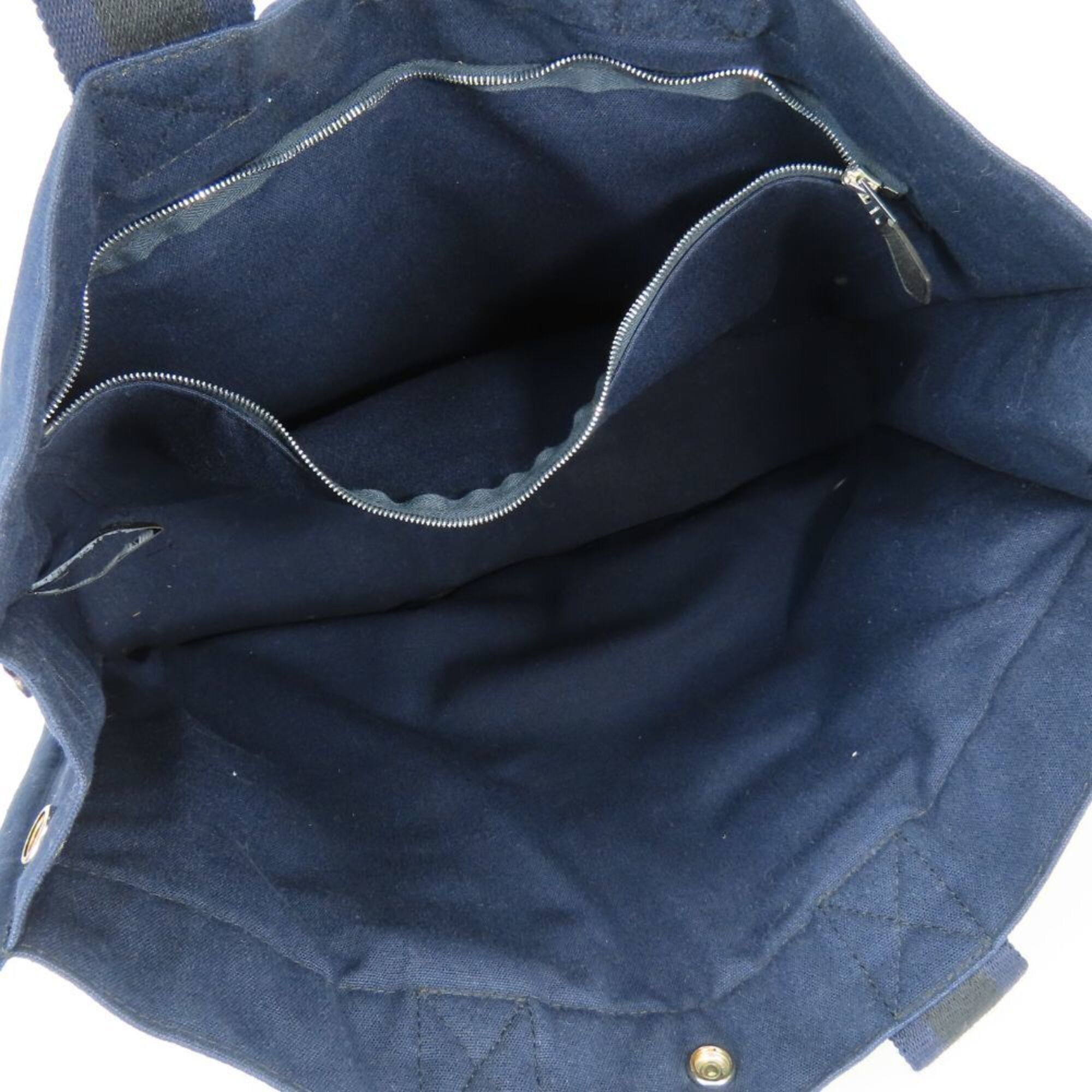 Hermes Hermes Fourre-Tout MM Canvas Tote Bag, Navy/Black, for Women and Men. Size ONE SIZE - 14 Thumbnail