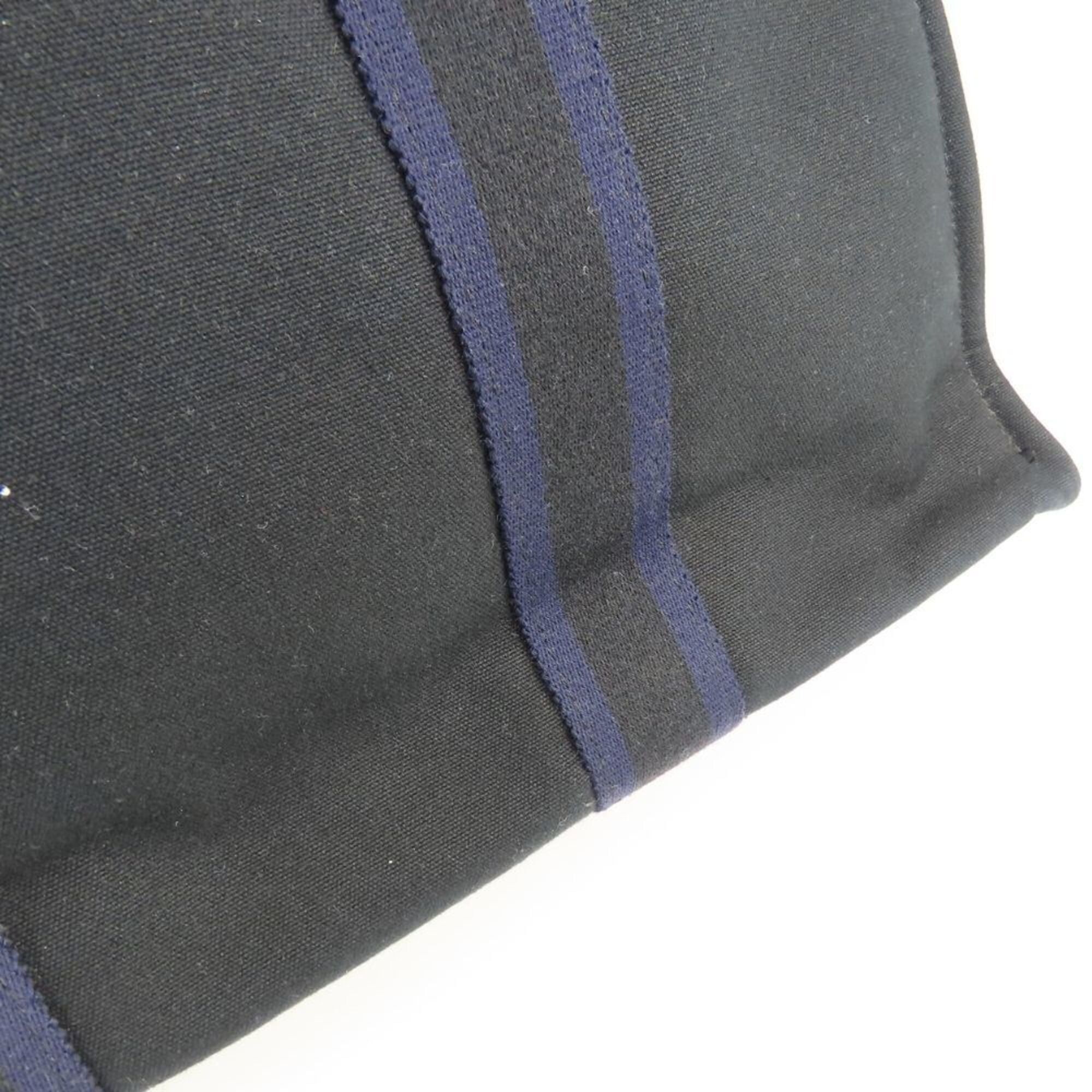 Hermes Hermes Fourre-Tout MM Canvas Tote Bag, Navy/Black, for Women and Men. Size ONE SIZE - 9 Thumbnail