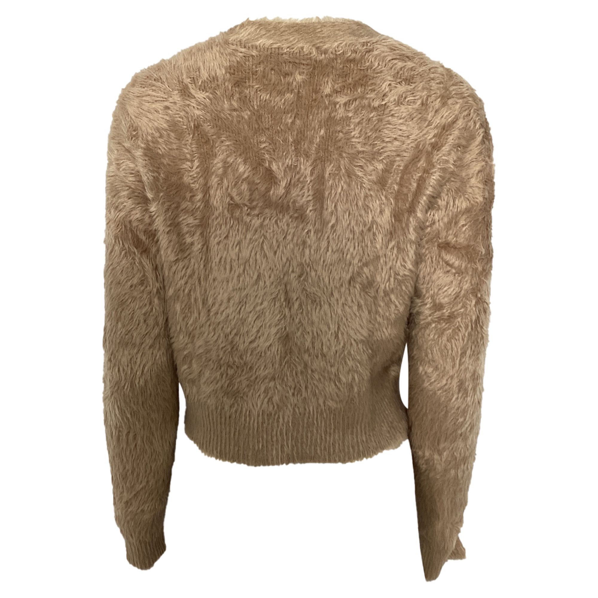 Acne Studios Acne Studios Brushed Cropped Cardigan in Brown Nylon Size XS / US 0-2 / IT 36-38 - 3 Thumbnail