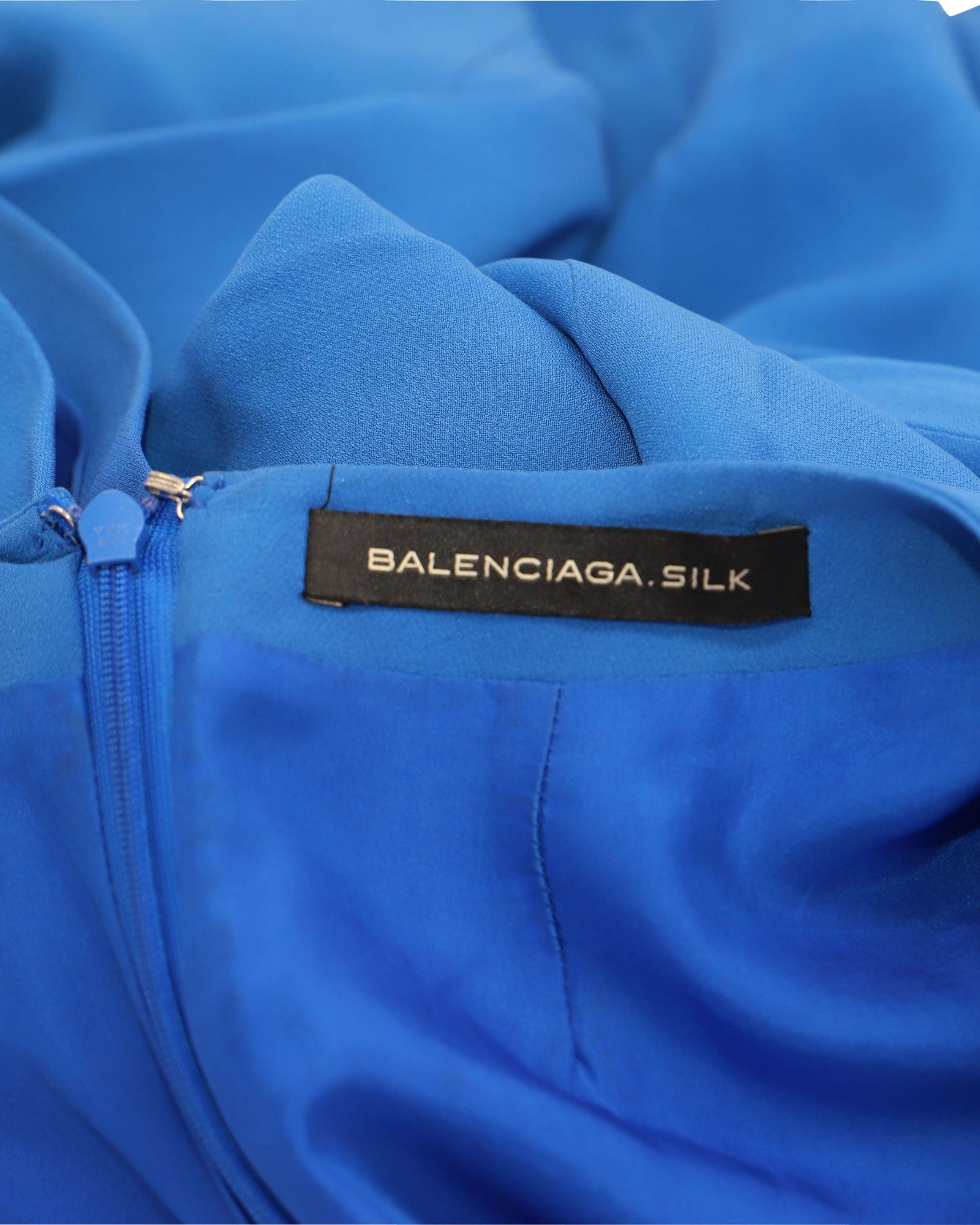 Balenciaga Balenciaga Shift Dress in Blue Silk Size XS / US 0-2 / IT 36-38 - 3 Thumbnail