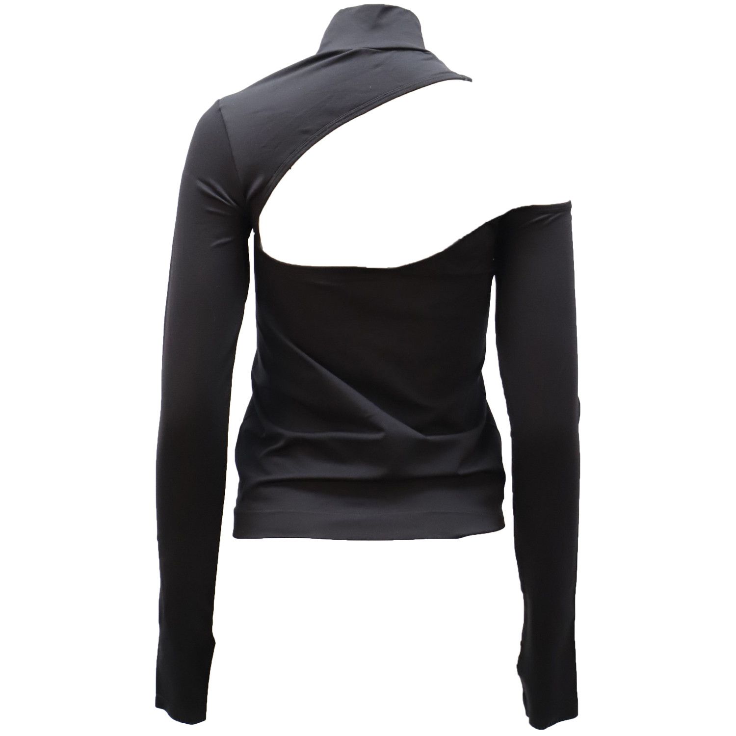 Helmut Lang Helmut Lang Cut-Out Stretch Turtleneck Top in Black Nylon Size XS / US 0-2 / IT 36-38 - 3 Thumbnail