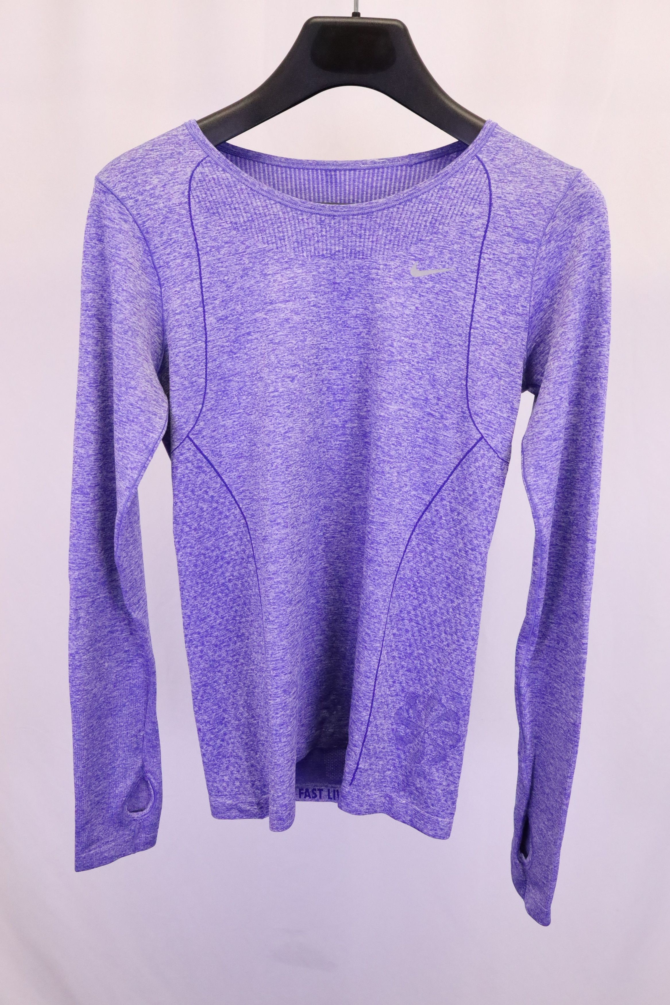 Nike Nike Dri-Fit Long-Sleeved Top in Purple Polyester Size M / US 6-8 / IT 42-44 - 4 Thumbnail