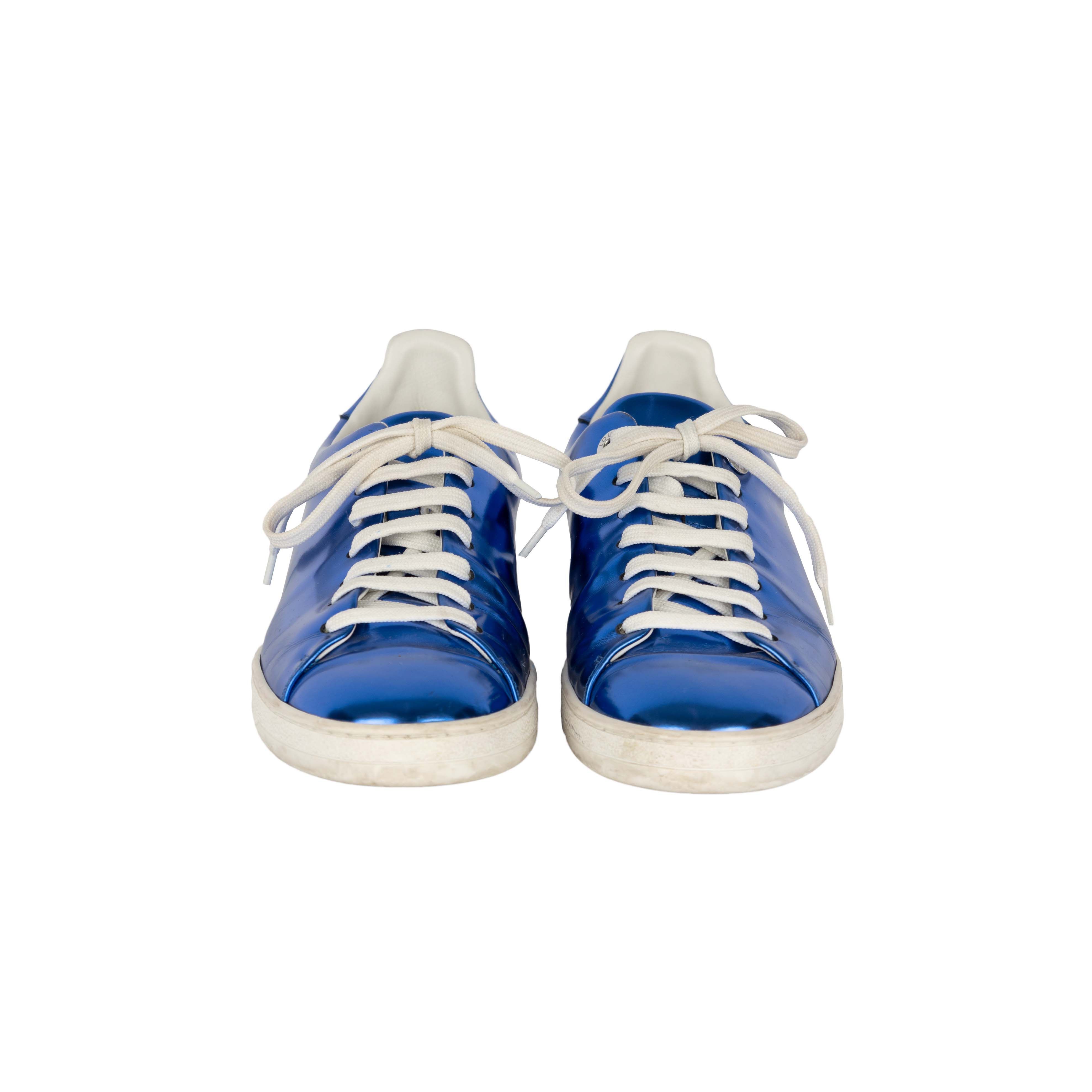 Louis Vuitton Louis Vuitton Metallic Blue Sneakers Size US 8 / IT 38 - 2 Thumbnail