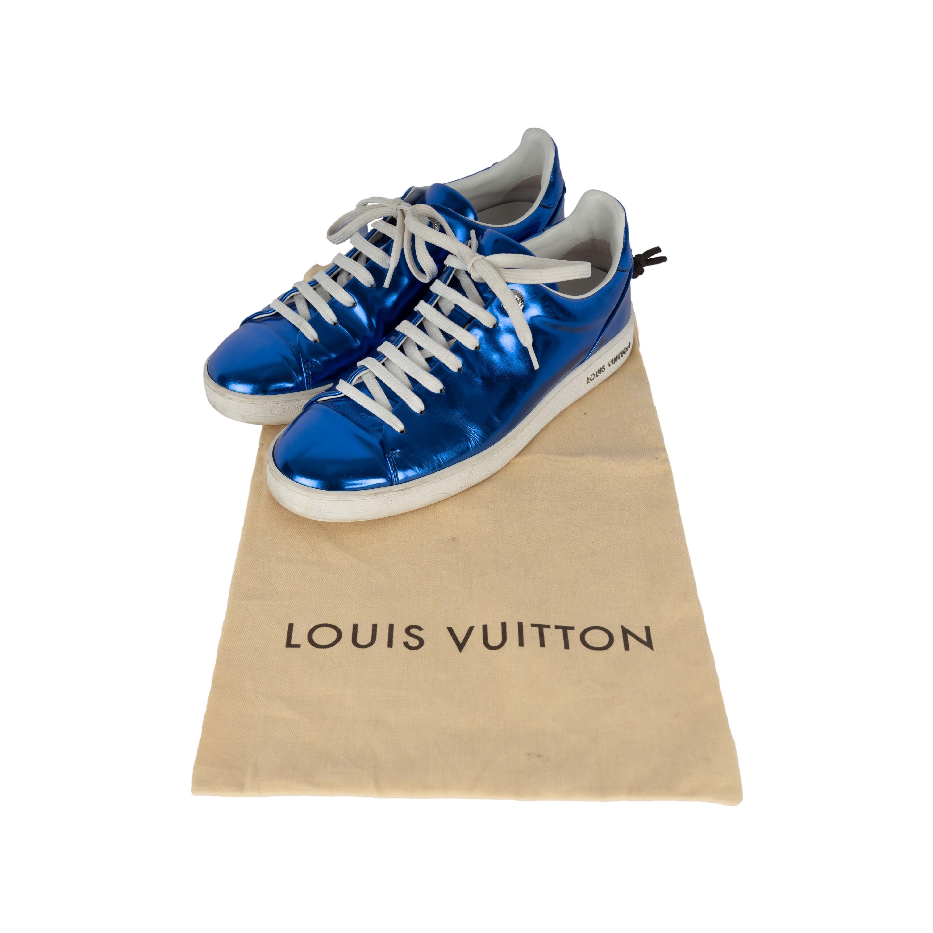 Louis Vuitton Louis Vuitton Metallic Blue Sneakers Size US 8 / IT 38 - 4 Thumbnail
