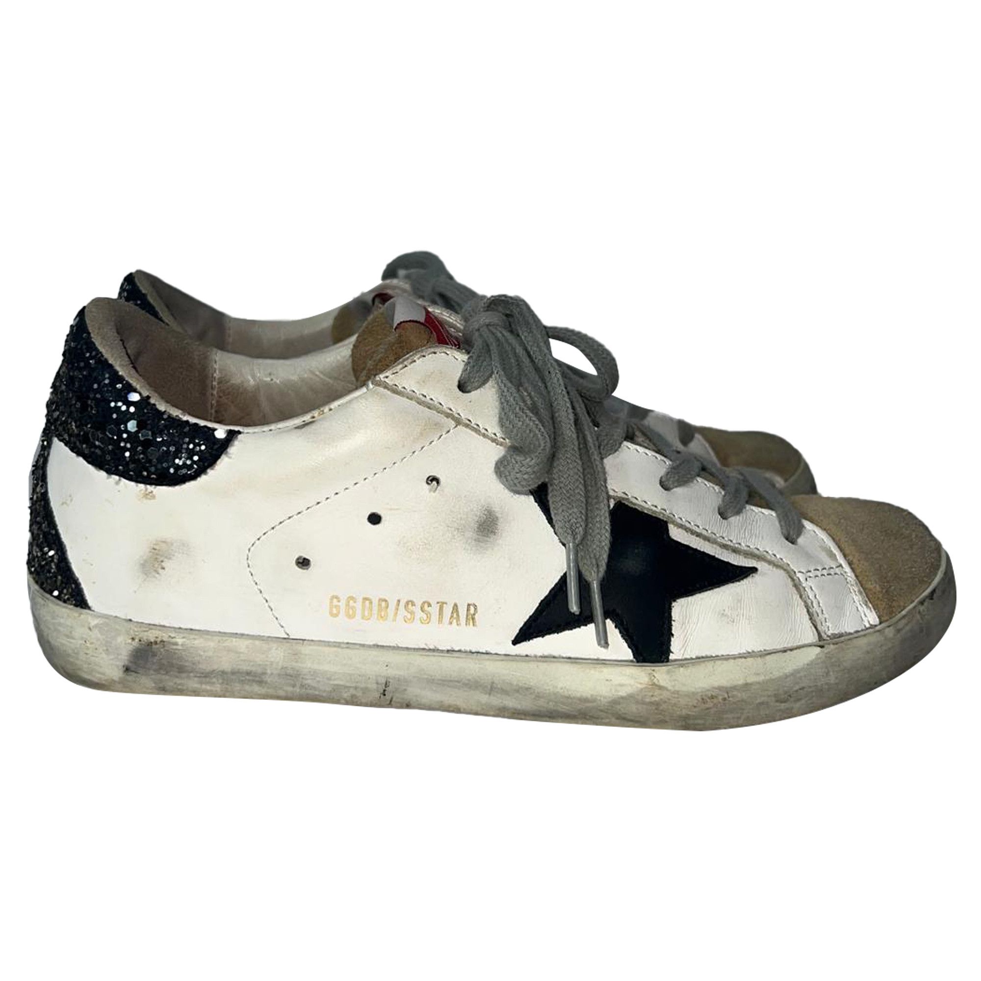 Golden Goose Golden Goose Super-Star Glittered Heel Tab Low-Top Sneakers Size US 8 / IT 38 - 2 Thumbnail