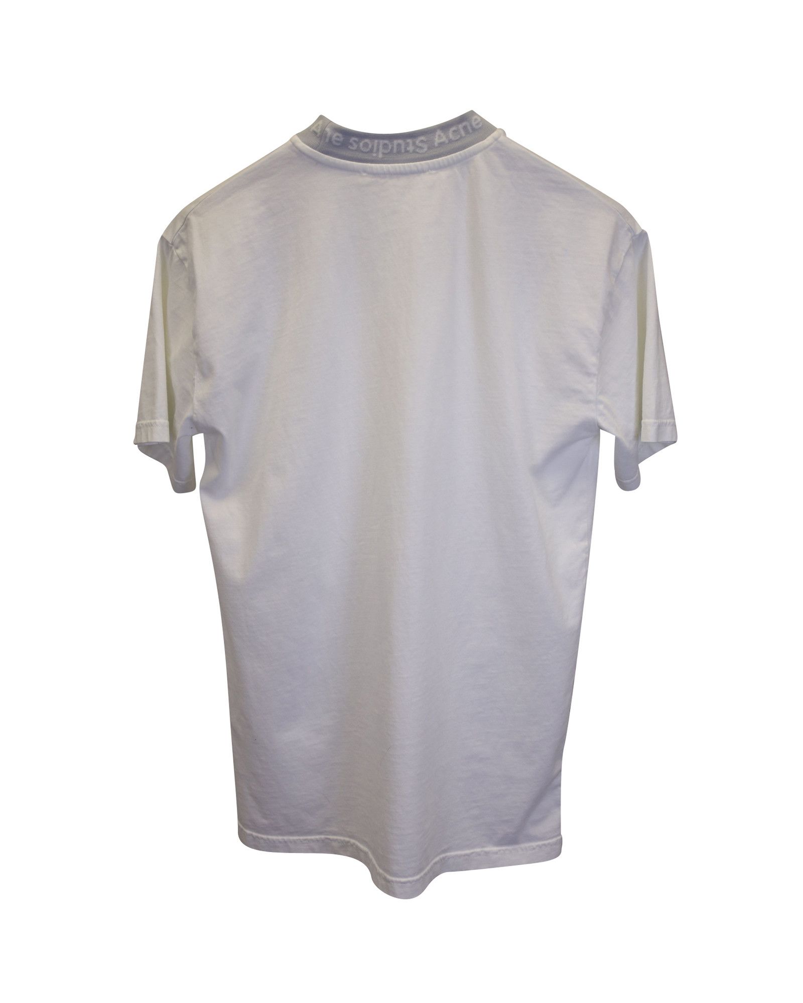 Acne Studios Acne Studios Logo Neck Tshirt in White Cotton Size XXS / US 00 / IT 34 - 2 Thumbnail