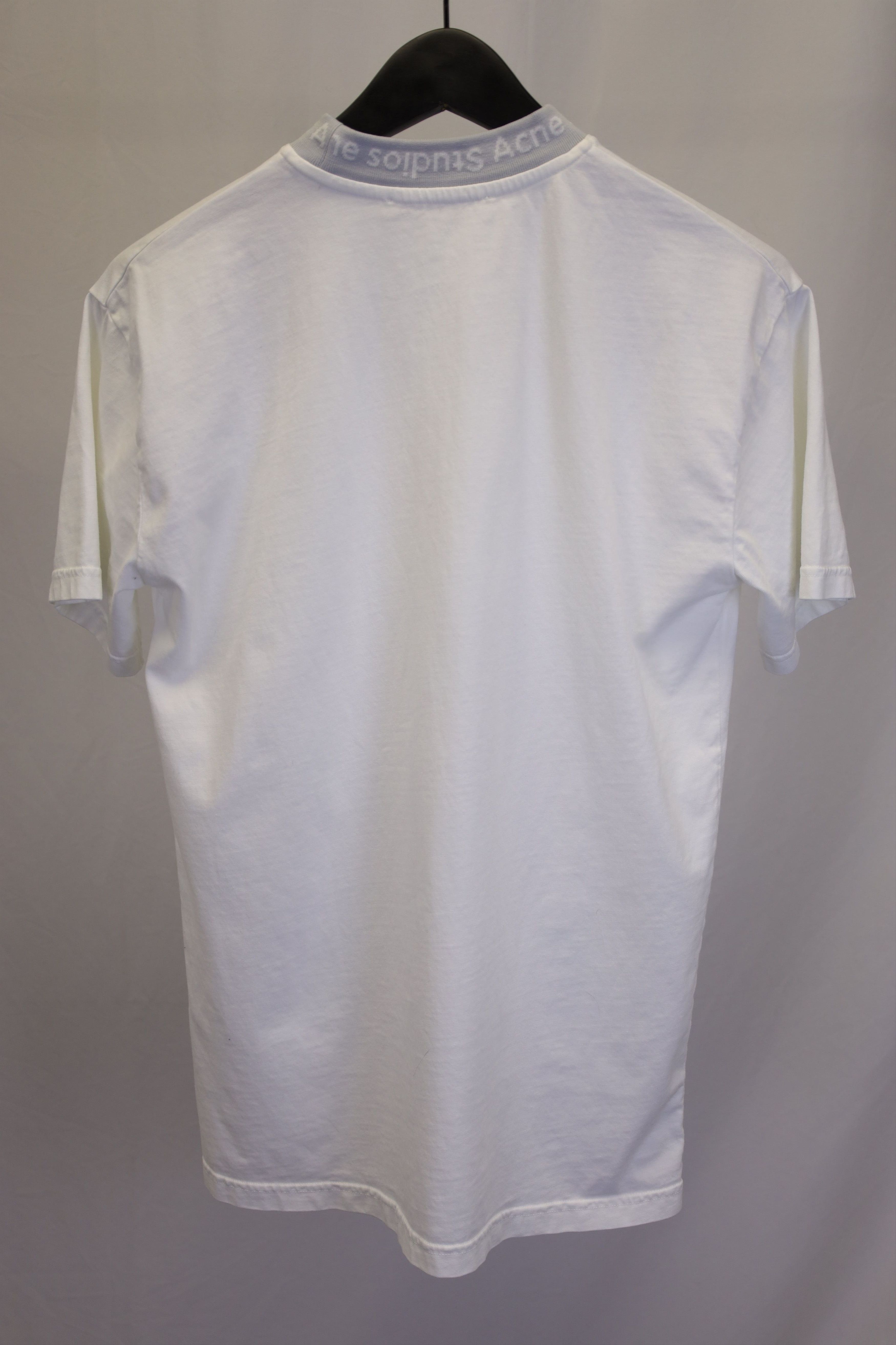 Acne Studios Acne Studios Logo Neck Tshirt in White Cotton Size XXS / US 00 / IT 34 - 5 Thumbnail