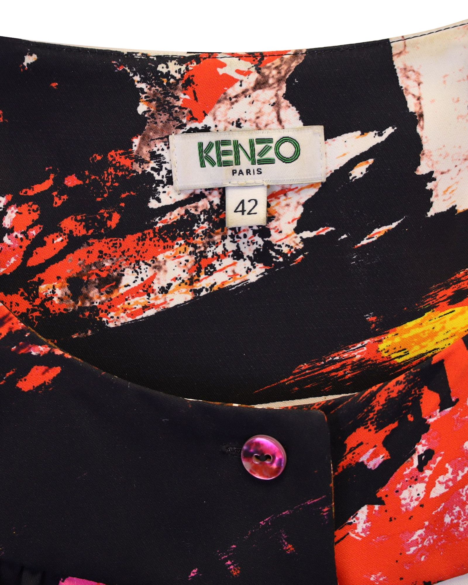 Kenzo Kenzo Printed Crewneck Blouse in Multicolor Polyester Size XL / US 12-14 / IT 48-50 - 3 Thumbnail
