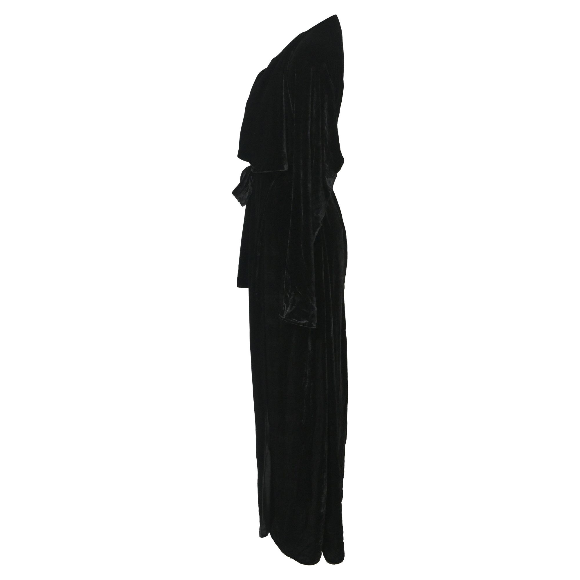 The Attico The Attico Raquel Wrap Maxi Dress in Black Velvet Size S / US 4 / IT 40 - 2 Thumbnail