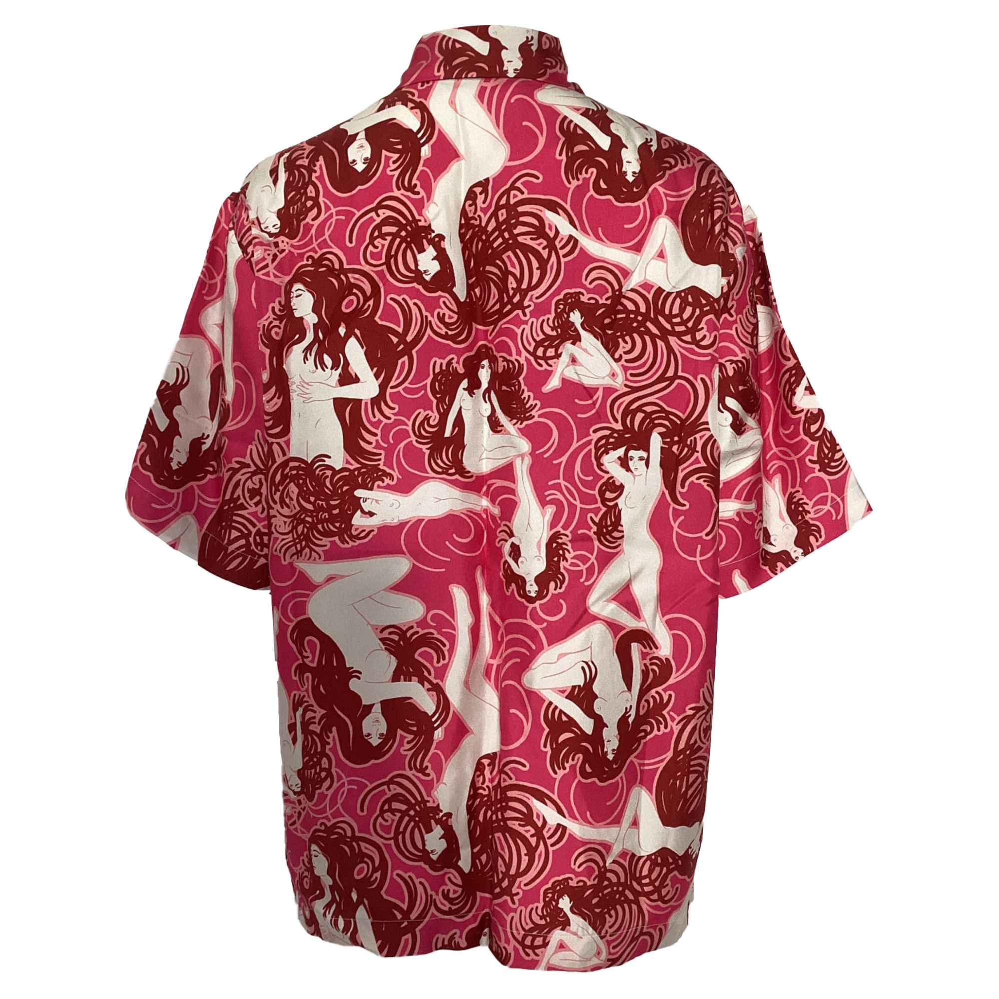 Amiri Amiri Short Sleeves Naked Girl Shirt In Pink Silk Size S / US 4 / IT 40 - 4 Thumbnail