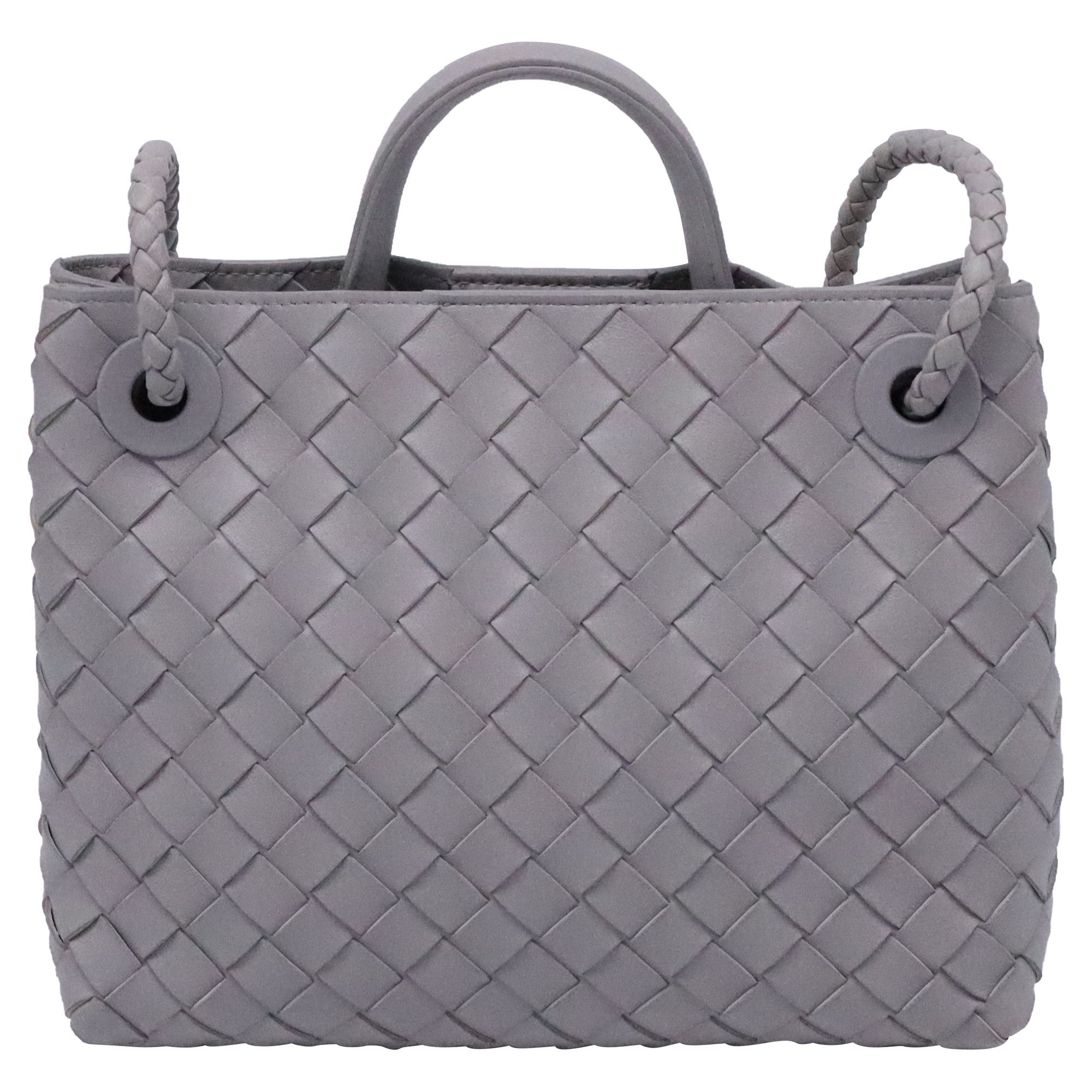Bottega Veneta Bottega Veneta Medium Andiamo Intrecciato Hand Bag in Grey L Size ONE SIZE - 3 Thumbnail
