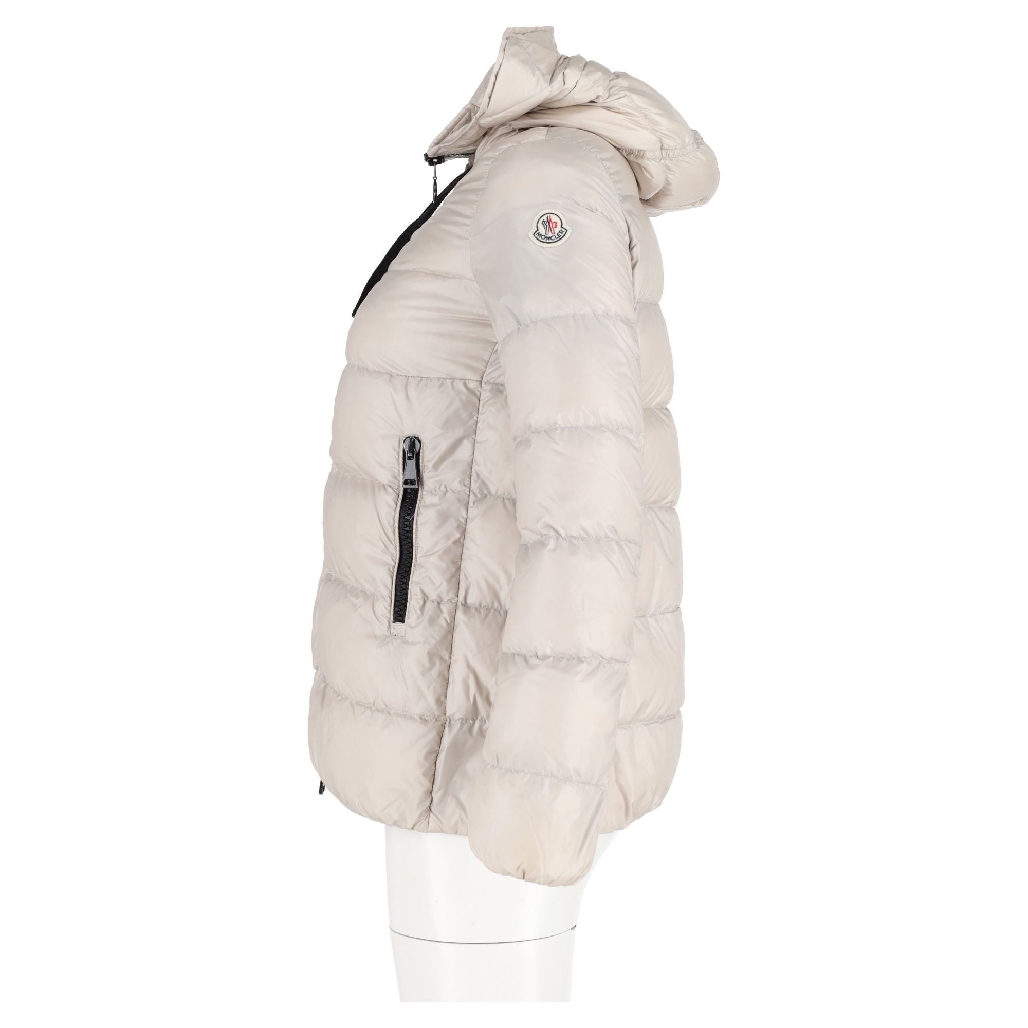 Moncler Moncler Quilted Zipped Down Jacket in Beige Polyamide Size XL / US 12-14 / IT 48-50 - 5 Thumbnail