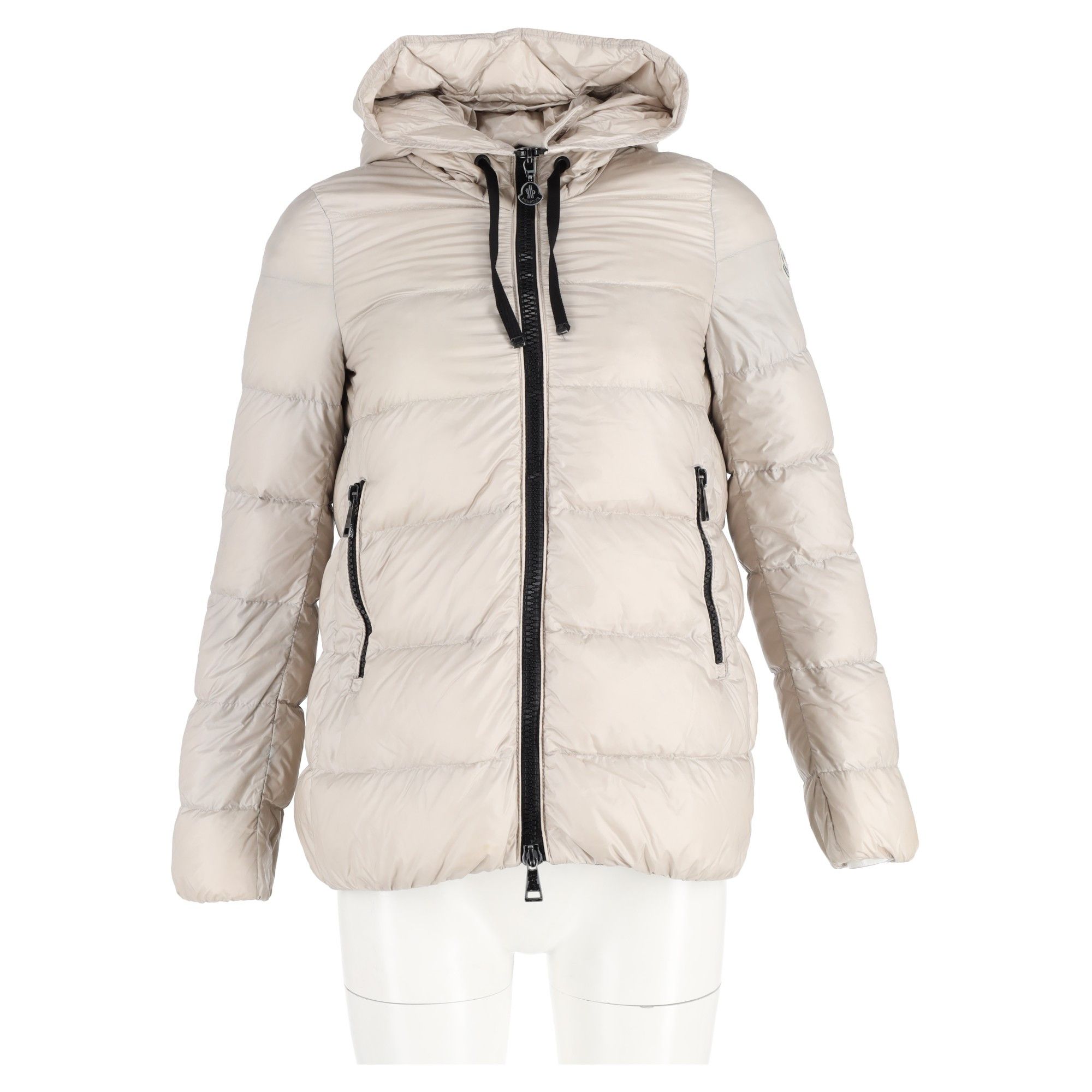 Moncler Moncler Quilted Zipped Down Jacket in Beige Polyamide Size XL / US 12-14 / IT 48-50 - 4 Thumbnail