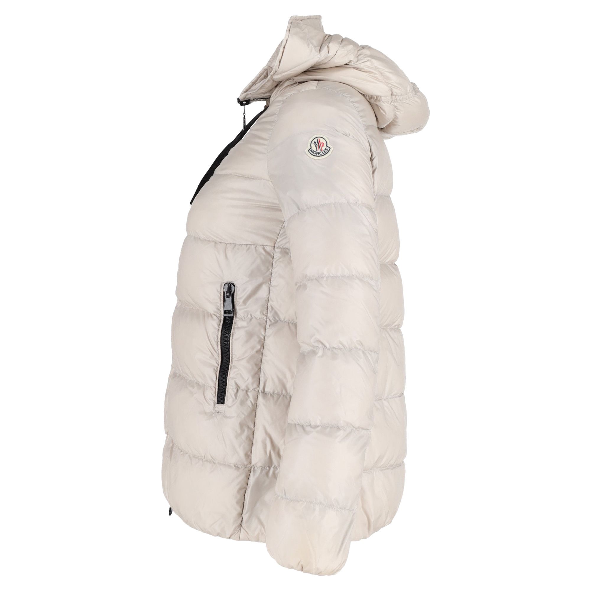 Moncler Moncler Quilted Zipped Down Jacket in Beige Polyamide Size XL / US 12-14 / IT 48-50 - 2 Thumbnail