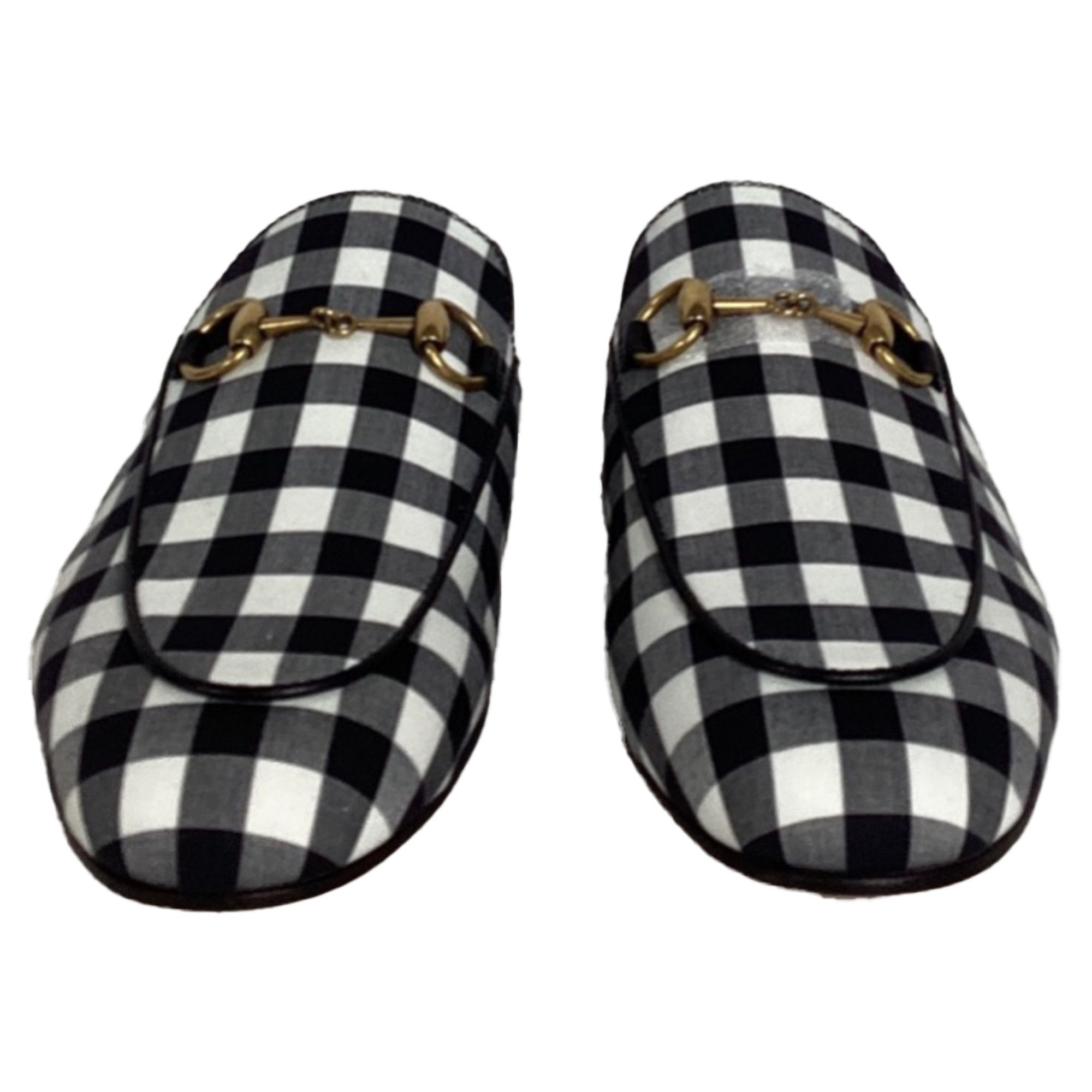 Gucci Gucci Princetown Horsebit Check Mules in Multicolor Cotton Size US 6 / IT 36 - 2 Thumbnail